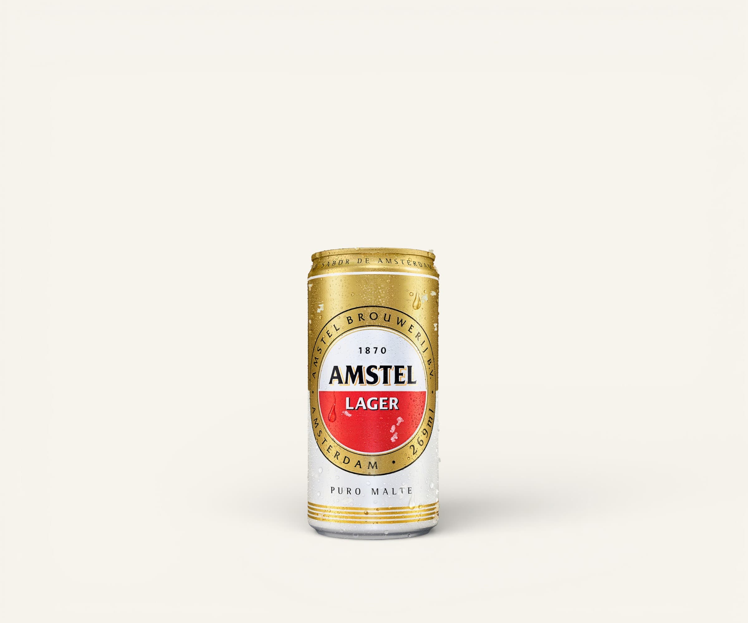 Cerveja puro malte lager Amstel lata 269ml