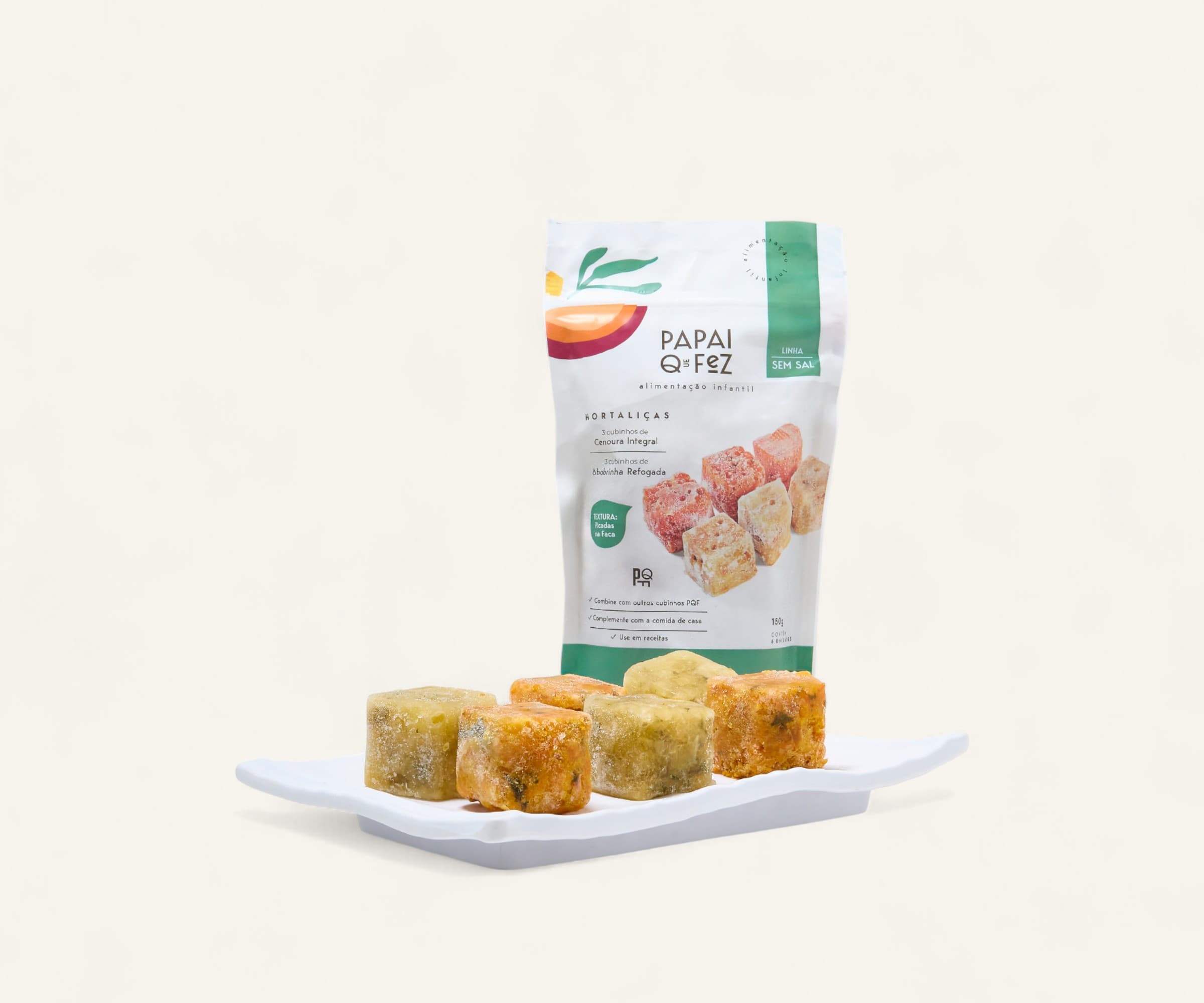 Duo cenoura integral e abobrinha refogada Papai que Fez 150g