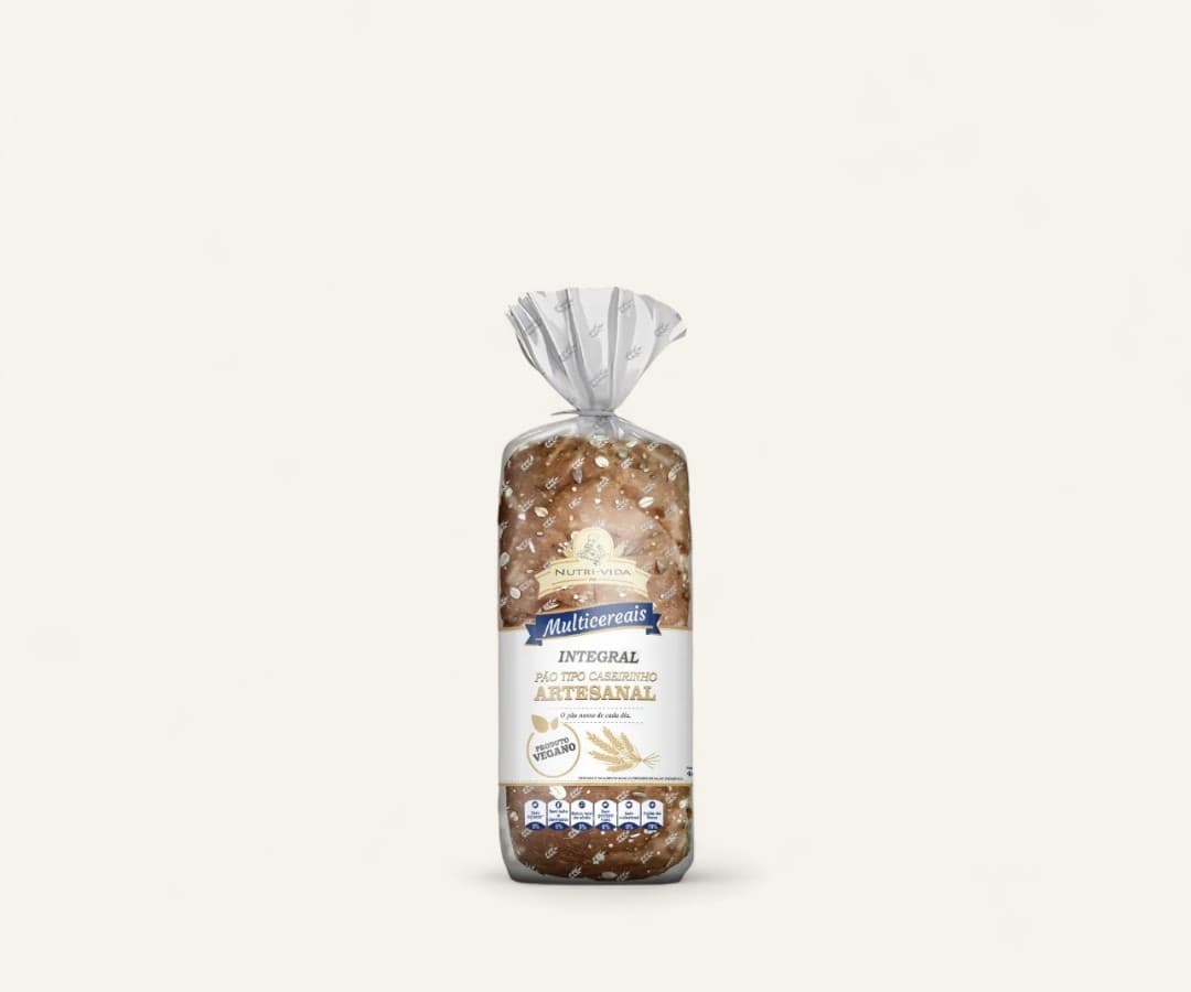 Pão de forma 67.3% integral caseirinho multicereais Nutrivida 400g