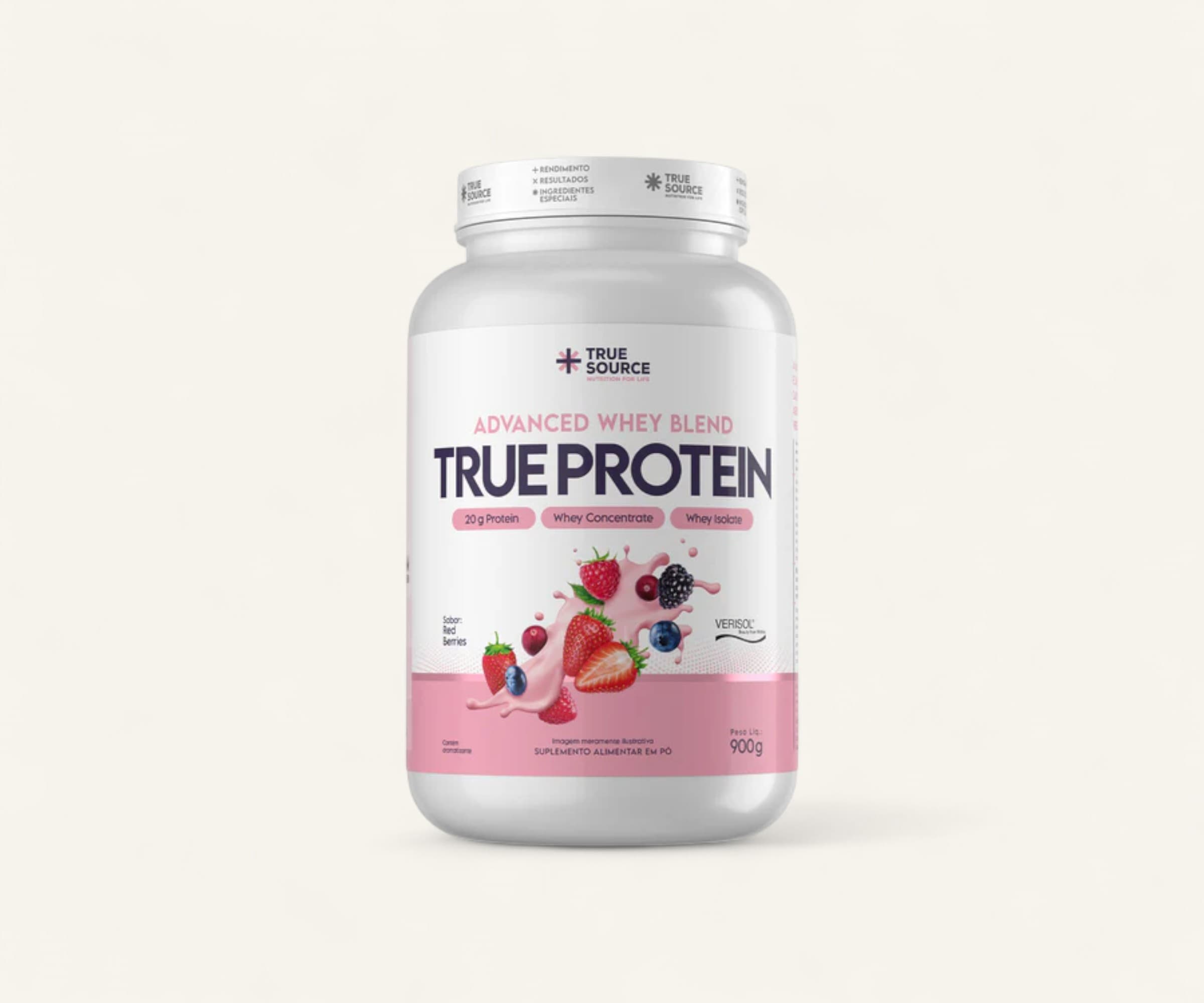 Whey protein True protein advanced whey concentrado e isolado 20g sabor red berries 900g