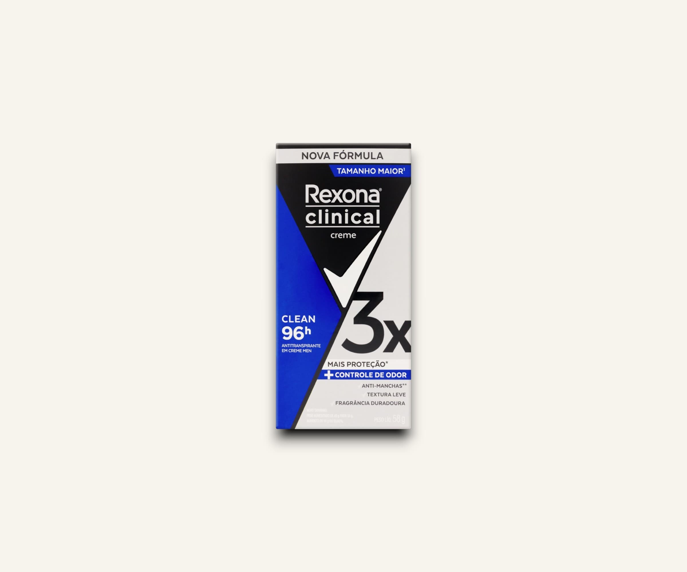 Antitranspirante em creme Rexona Clinical Men 58g