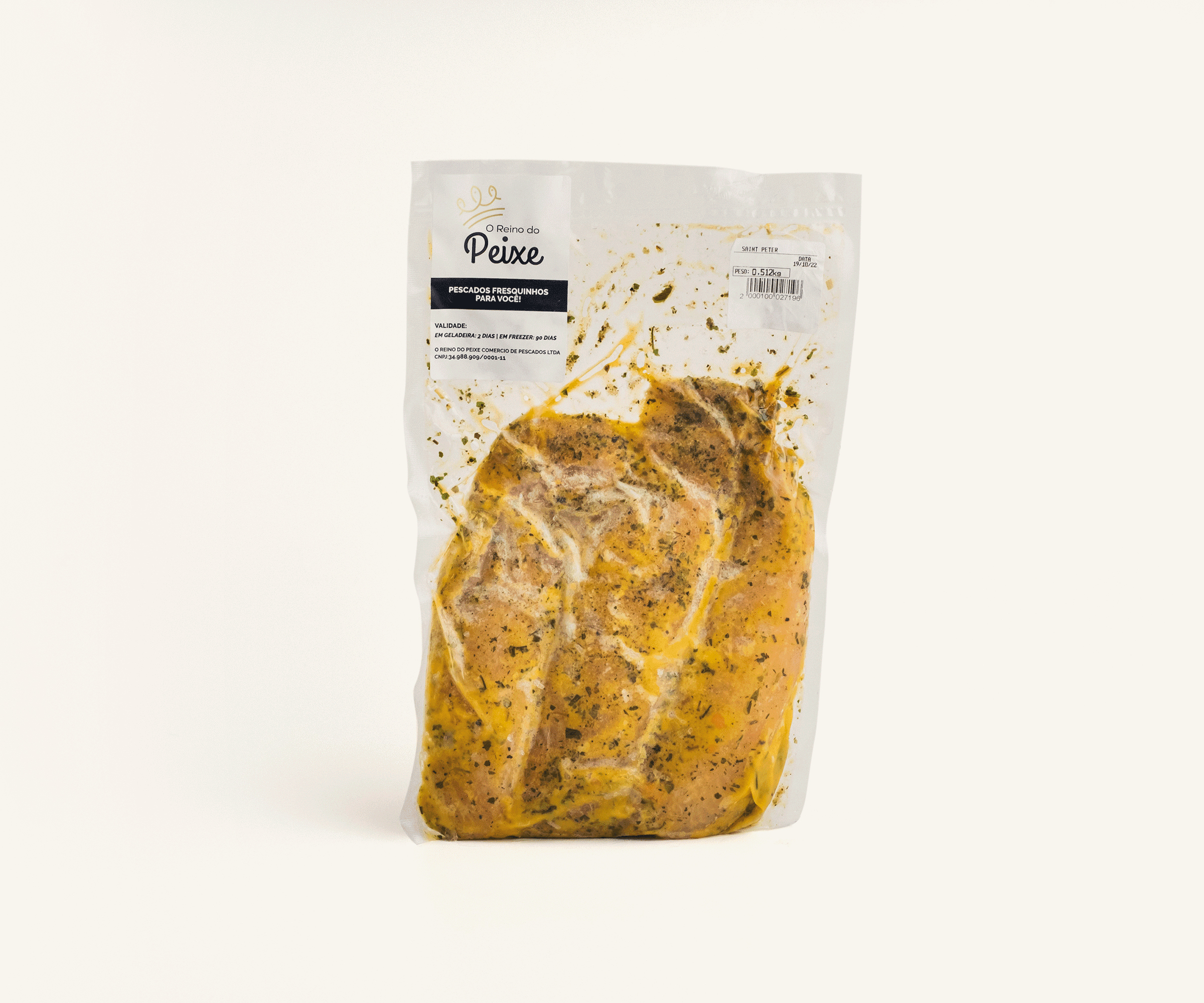 Saint Peter filé temperado congelado 500g