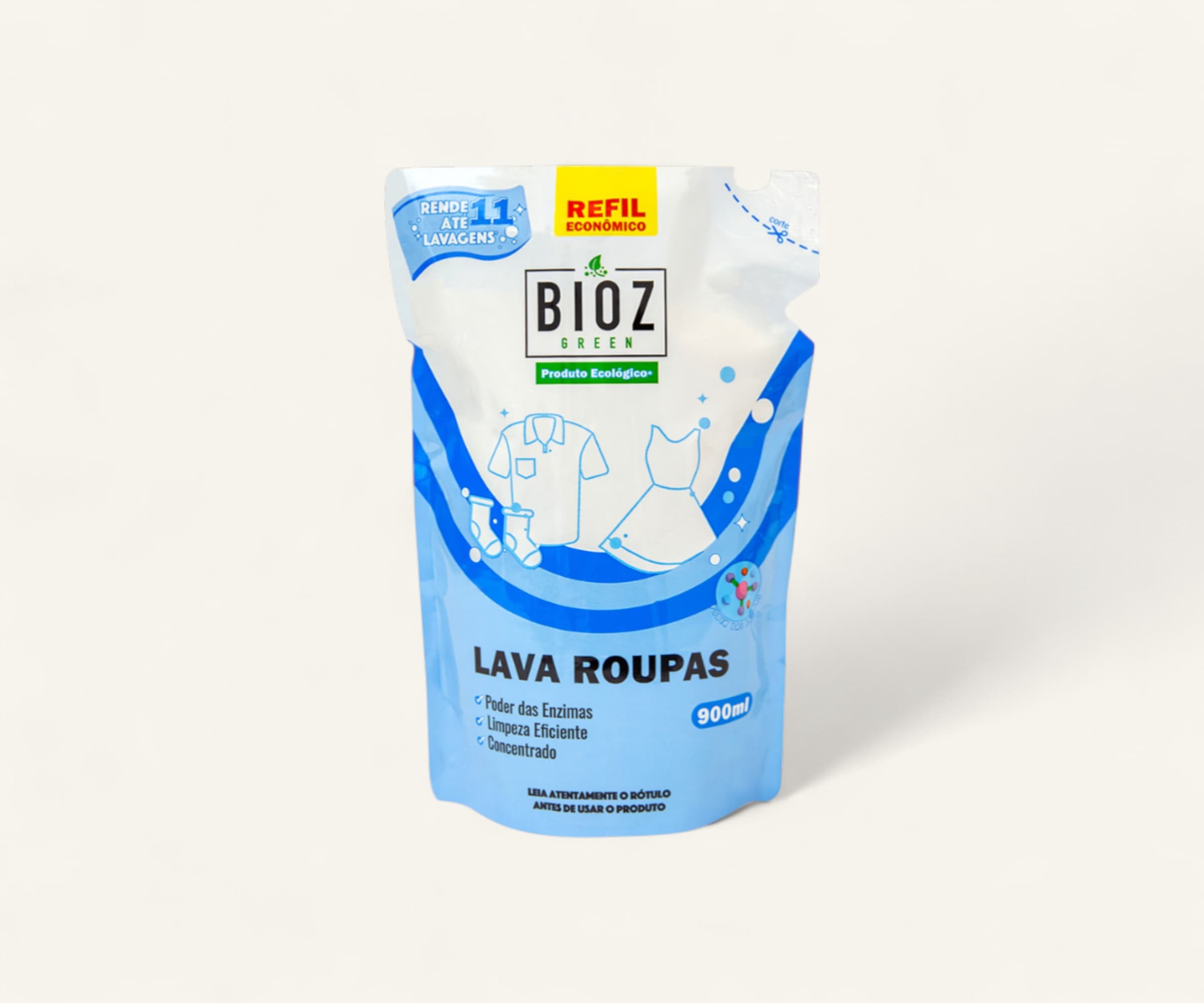 Lava roupas líquido Bioz Green 900ml refil
