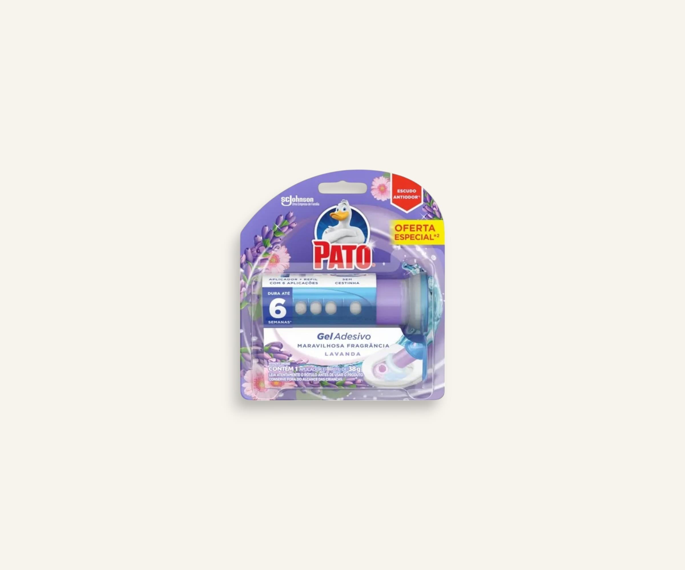 Desodorizador sanitário gel adesivo lavanda Pato 38g