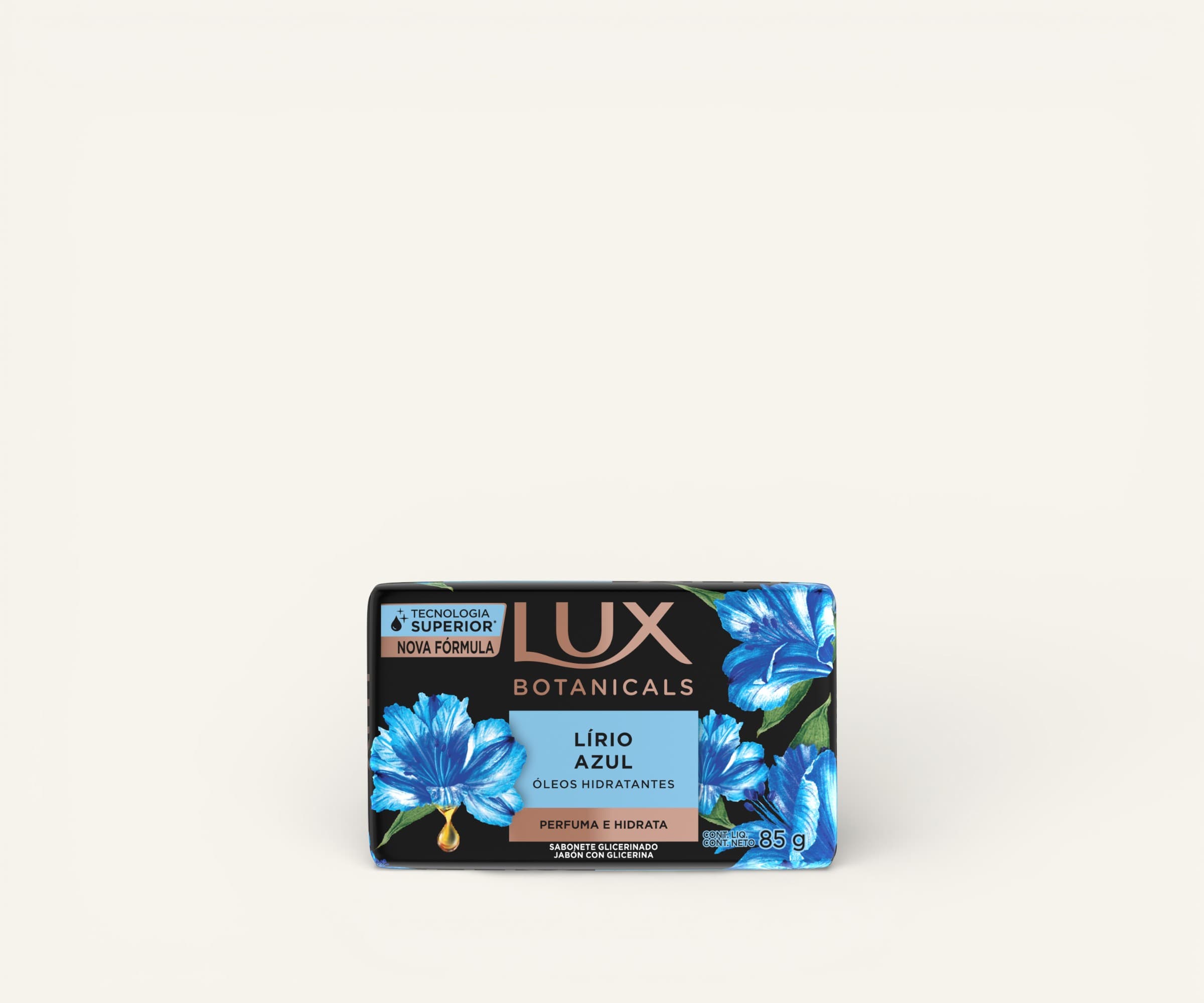 Sabonete glicerinado em barra Lux Botanicals lírio azul 85g