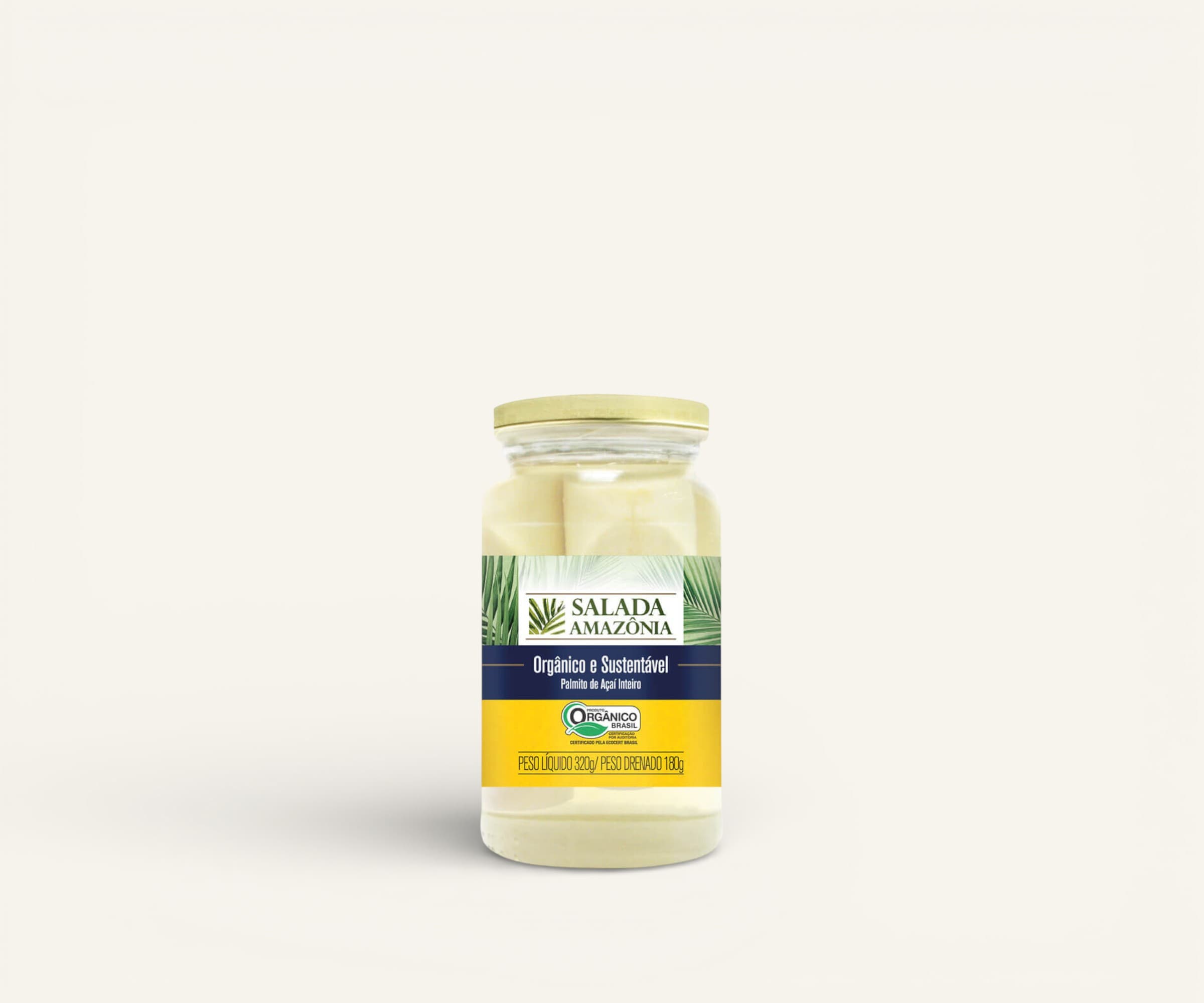 Palmito de açaí orgânico inteiro 320g