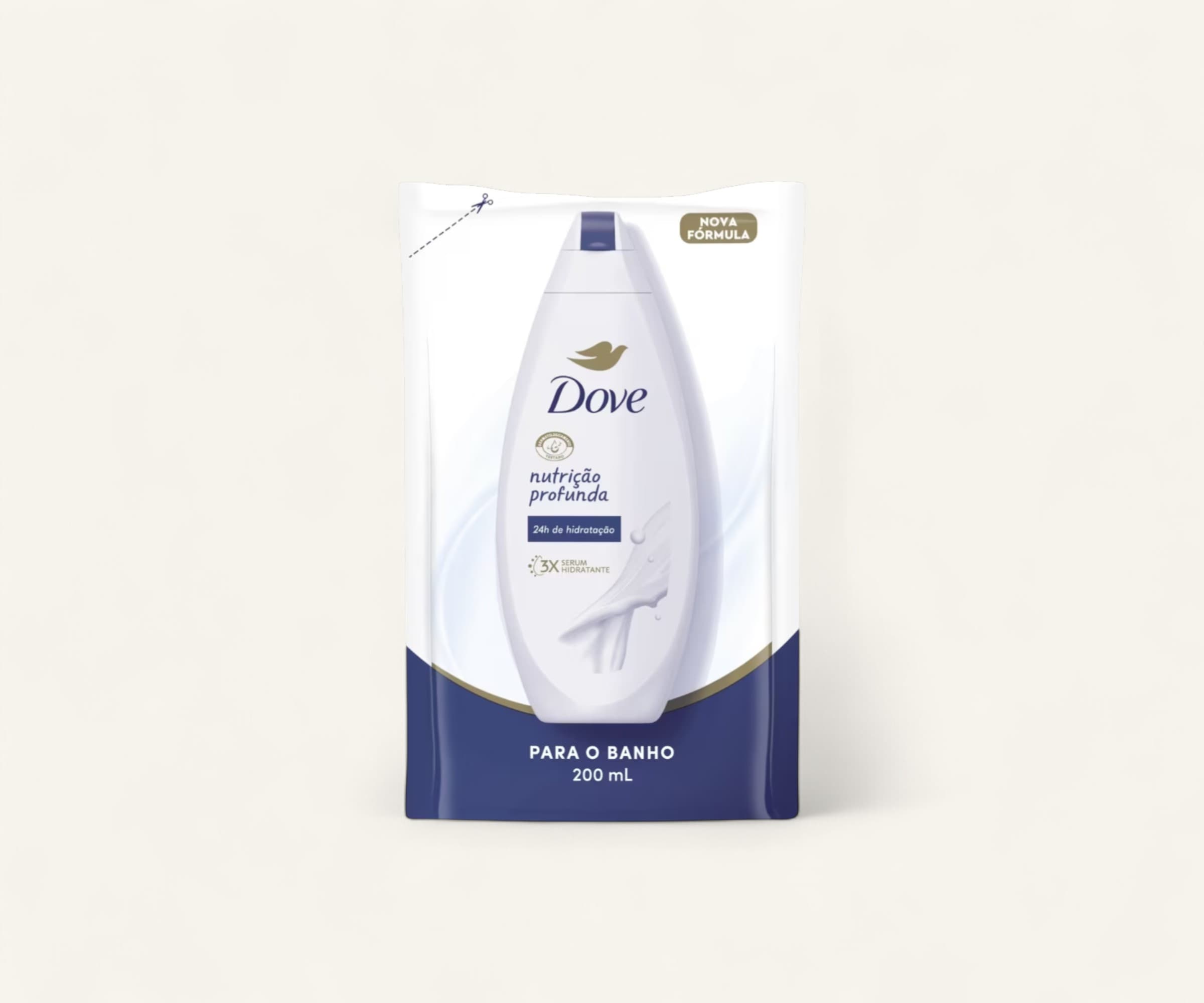 Sabonete líquido Nutrição Profunda para o banho Dove refil 200ml