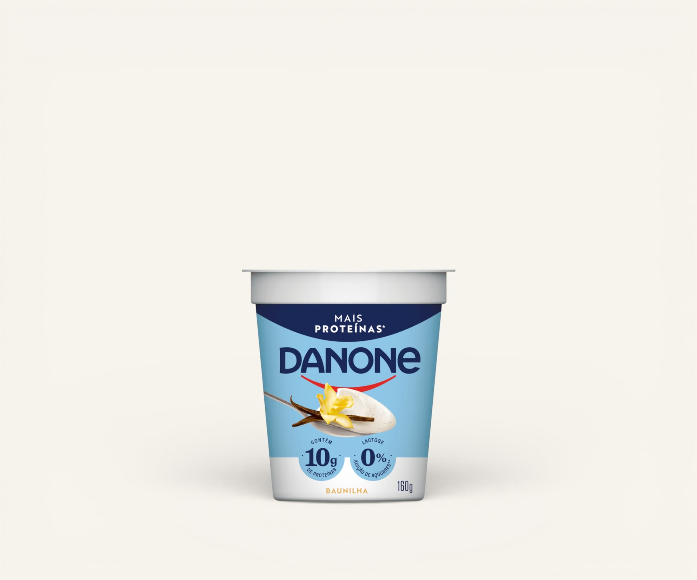 Iogurte natural semidesnatado com 10g de proteína zero lactose sabor baunilha Danone 160g