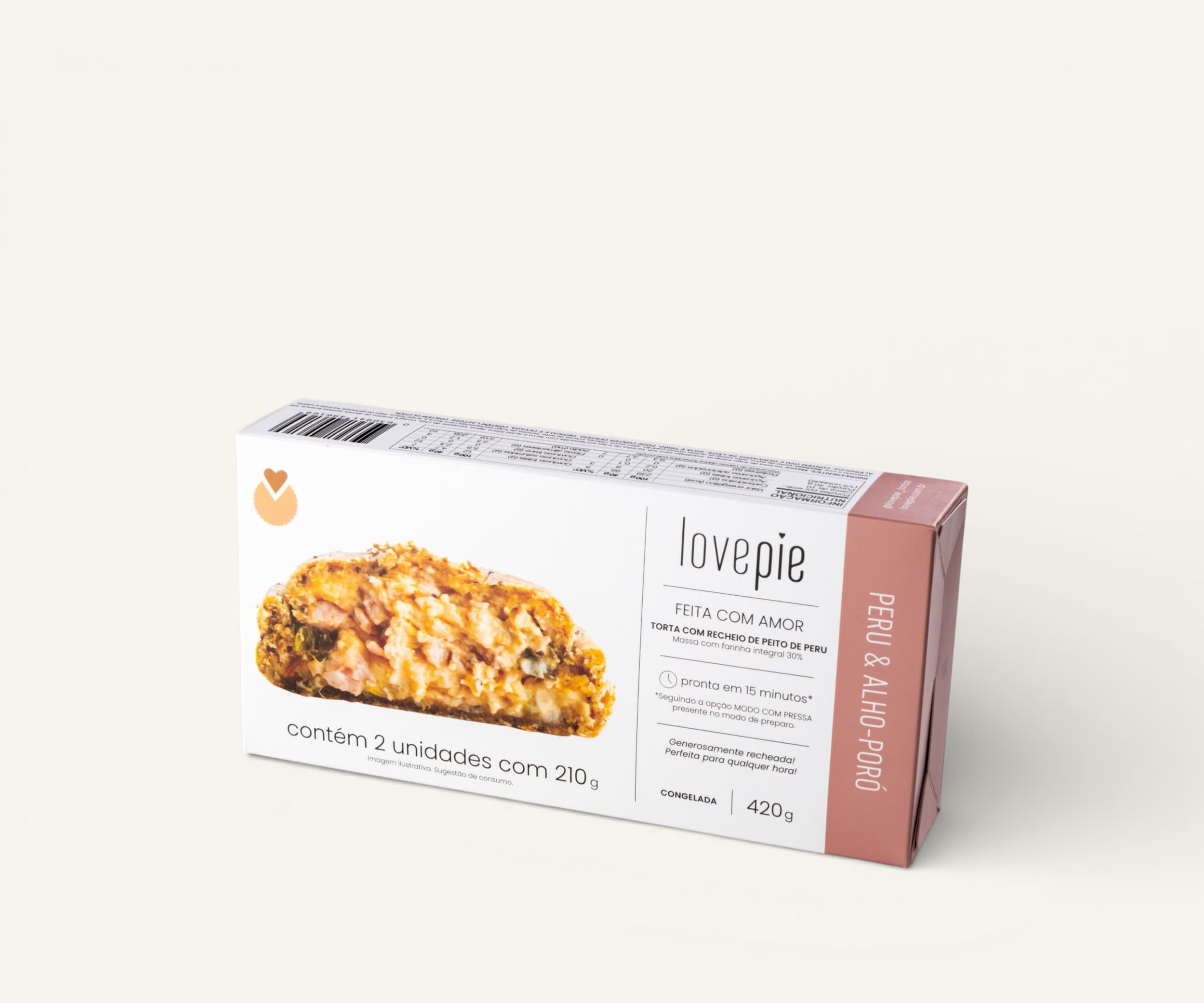 Torta de peru & alho poró Lovepie 420g (2un - 210g cada)