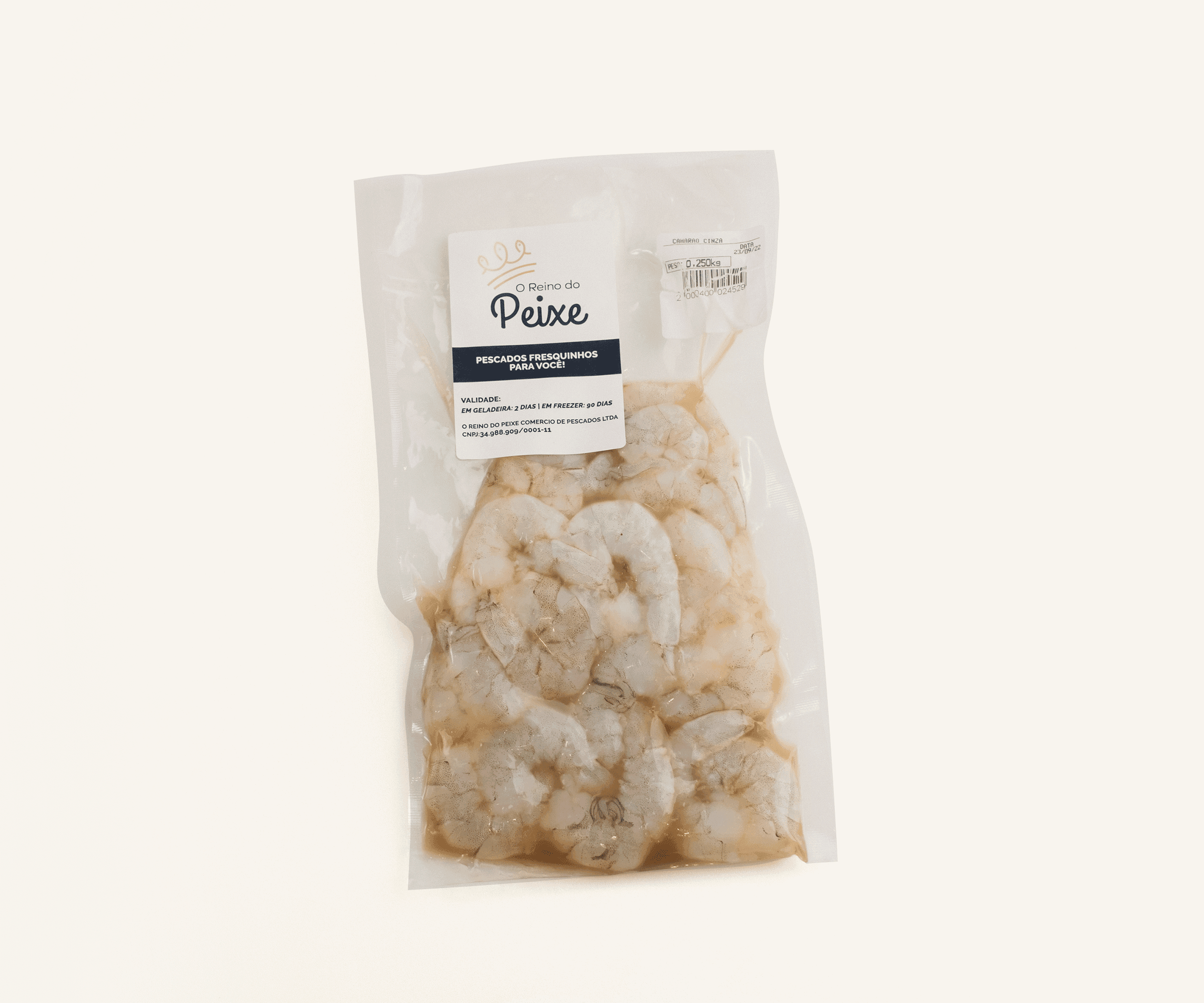 Camarão cinza M (40/50) limpo congelado 500g