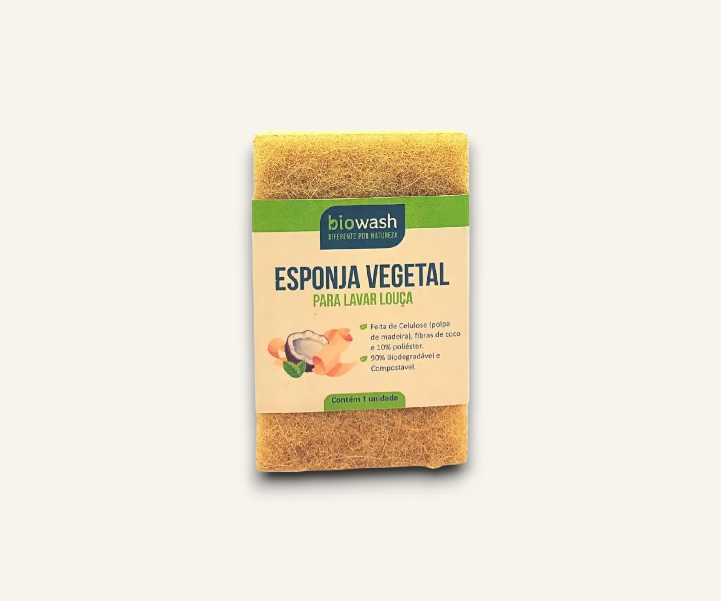Esponja vegetal para louça Biowash 1un