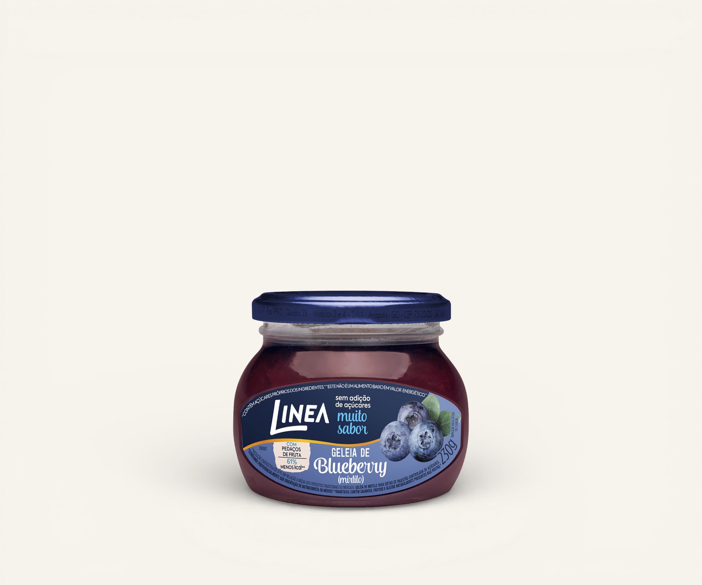 Geleia de blueberry zero adição de açúcares Linea 230g