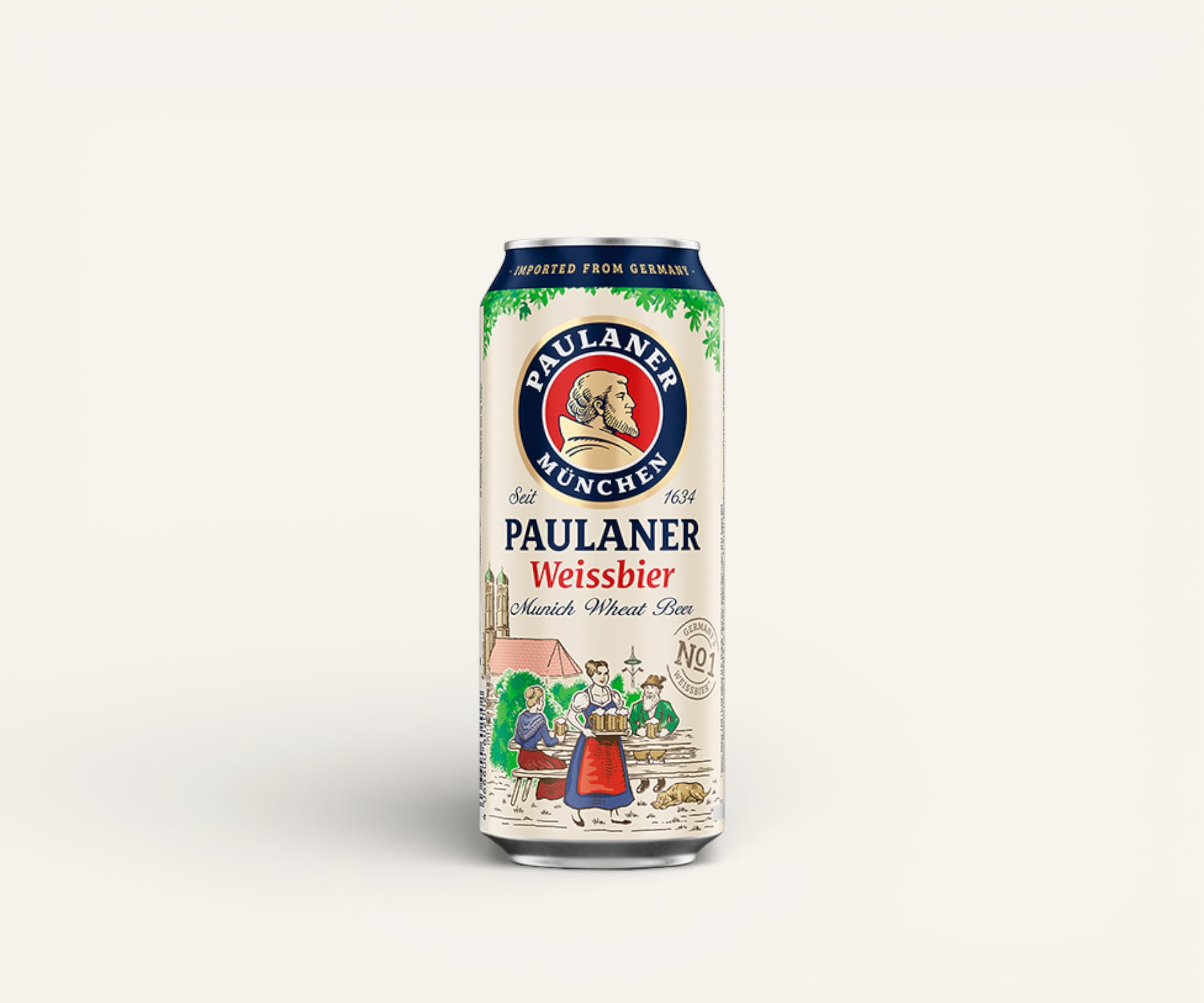 Cerveja alemã weissbier Paulaner München lata 500ml