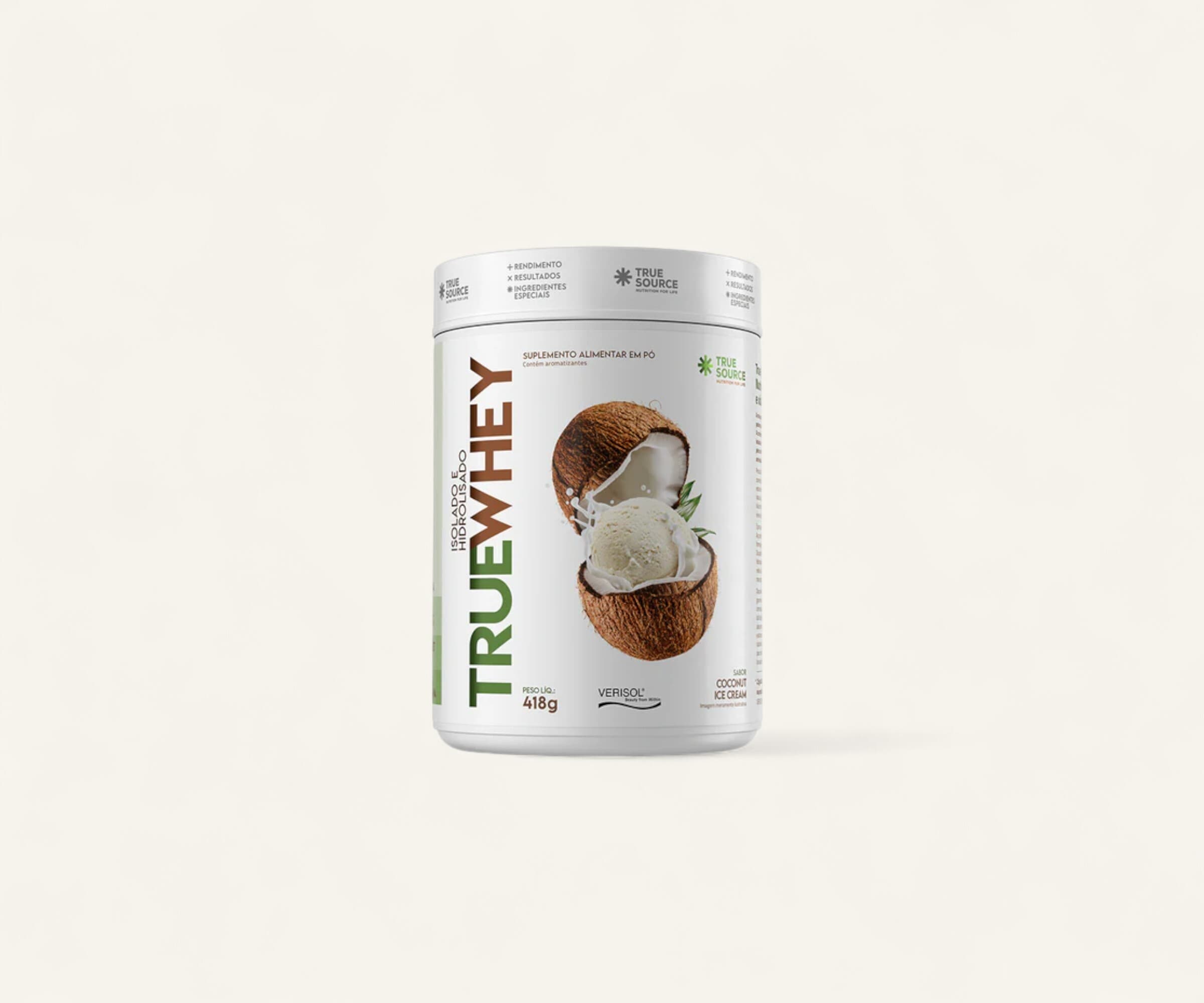 Whey protein True whey isolado e hidrolisado sabor coconut ice cream 418g