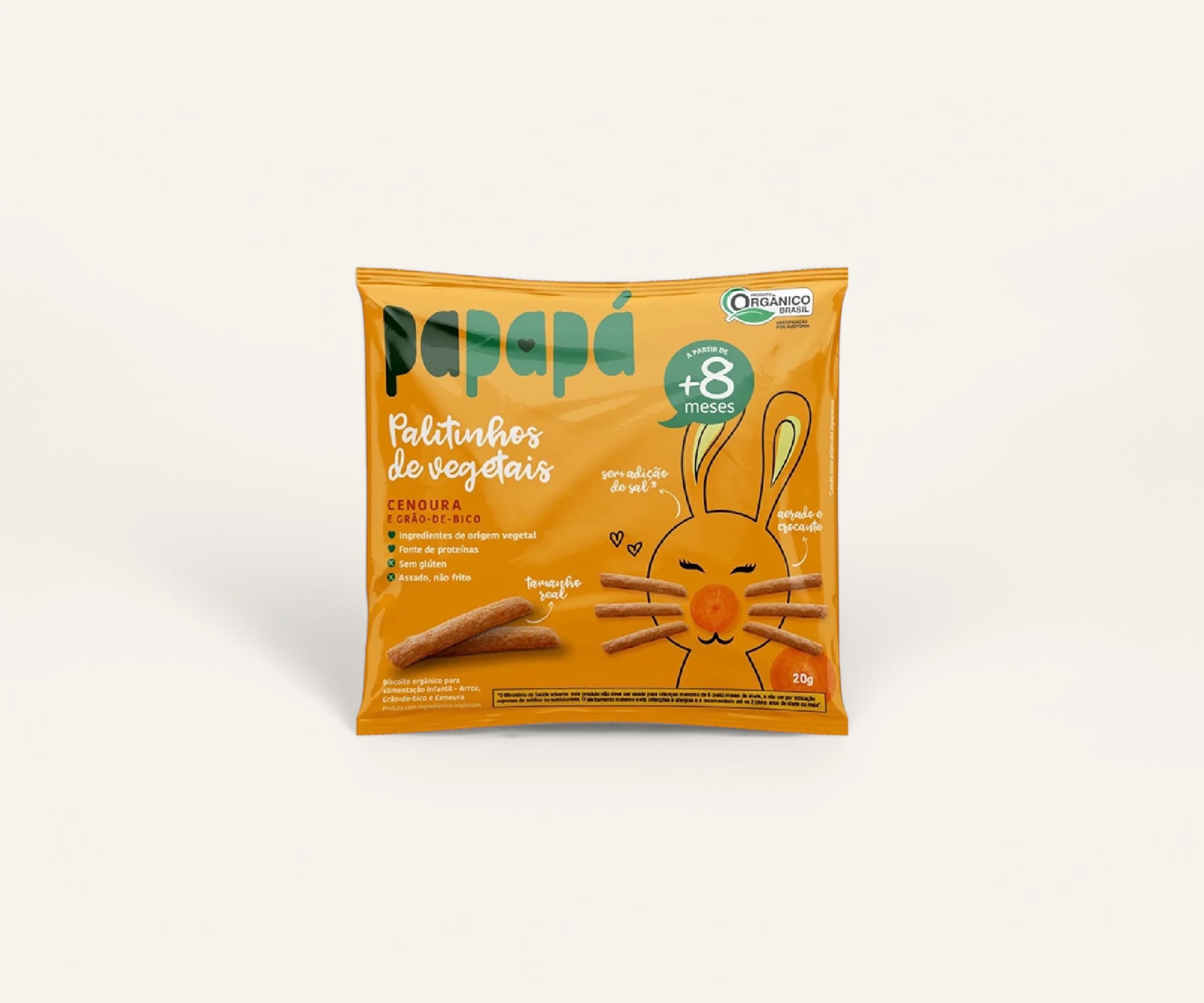 Biscoito cenoura infantil Papapá 20g