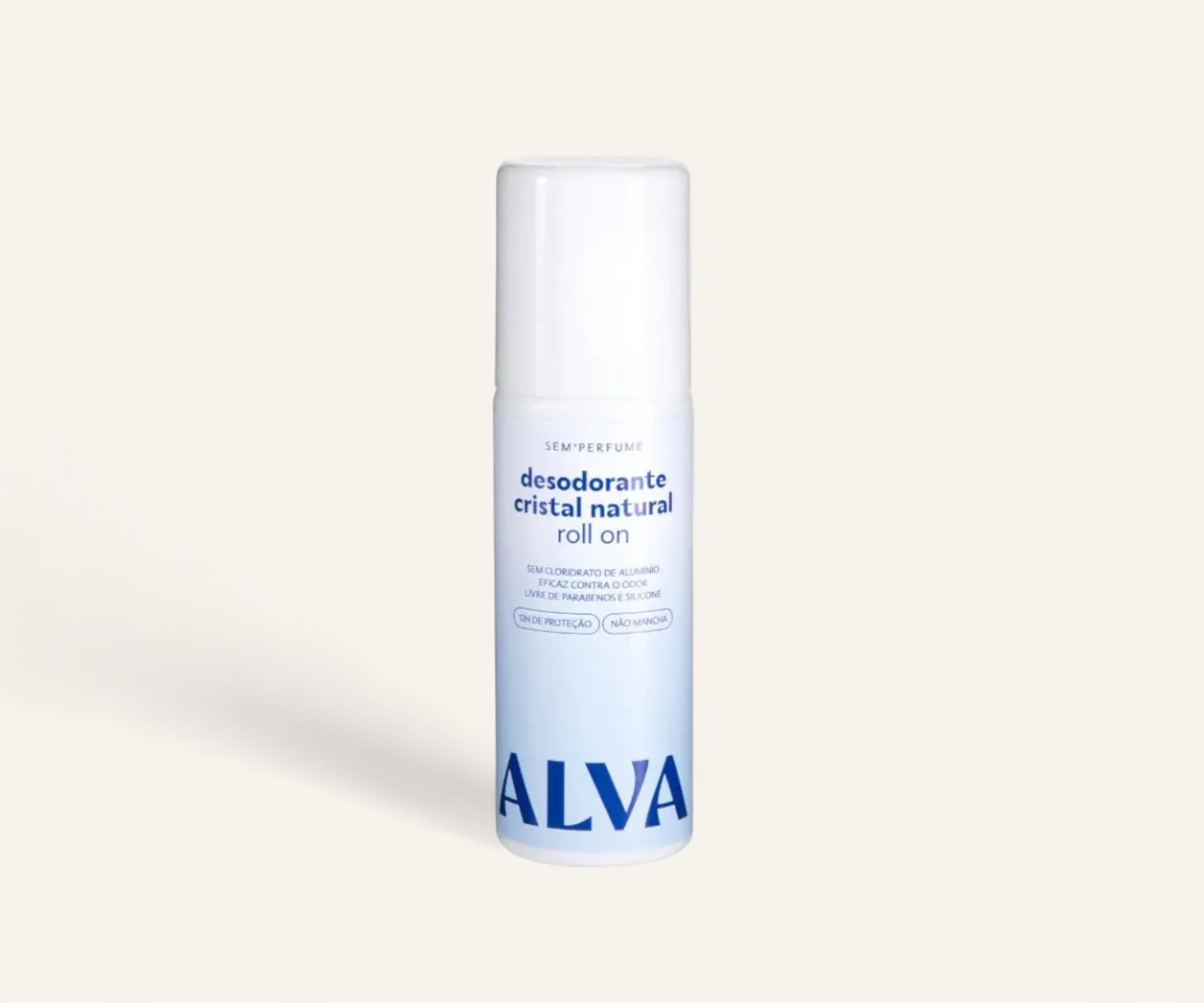 Desodorante cristal natural roll-on sem perfume Alva 70ml