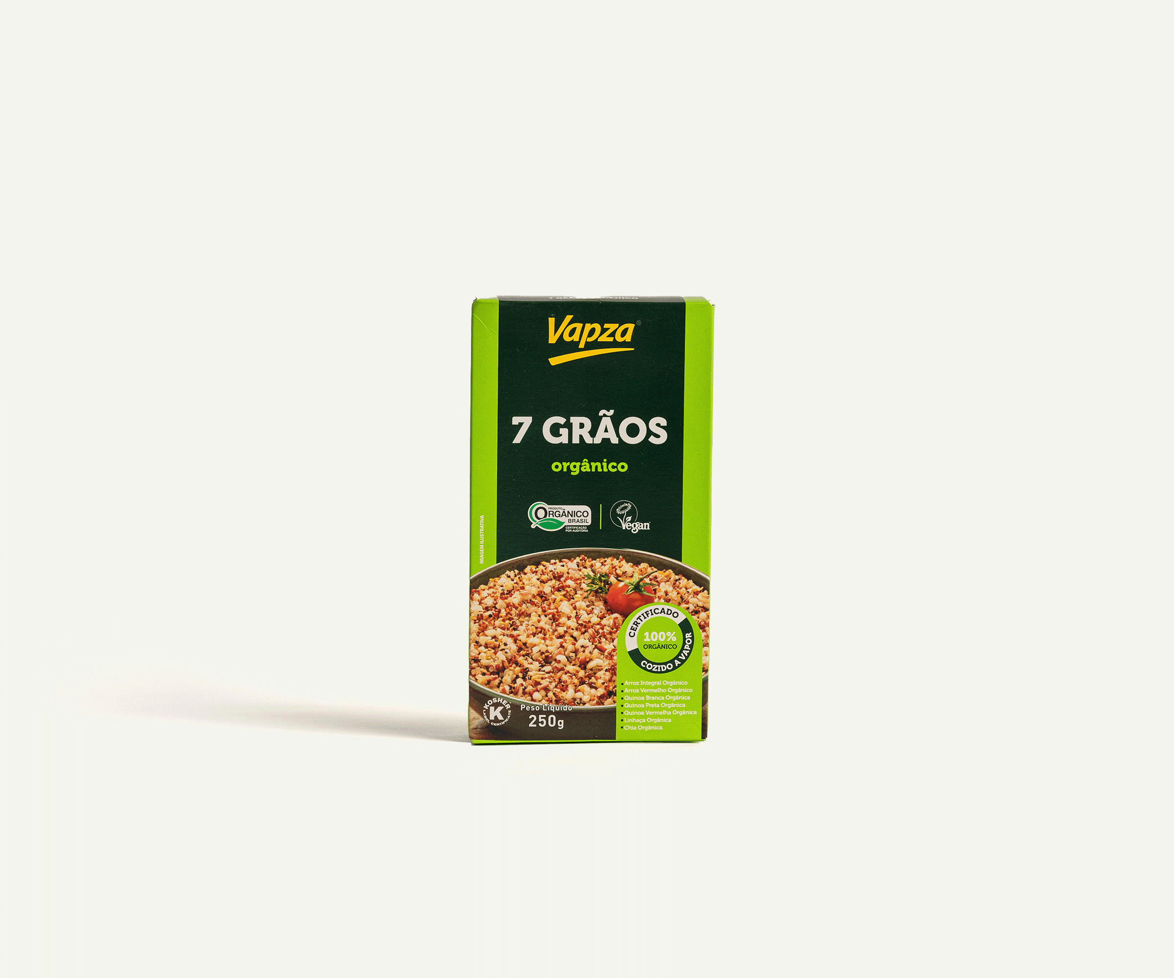 7 Grãos orgânico cozido Vapza 250g