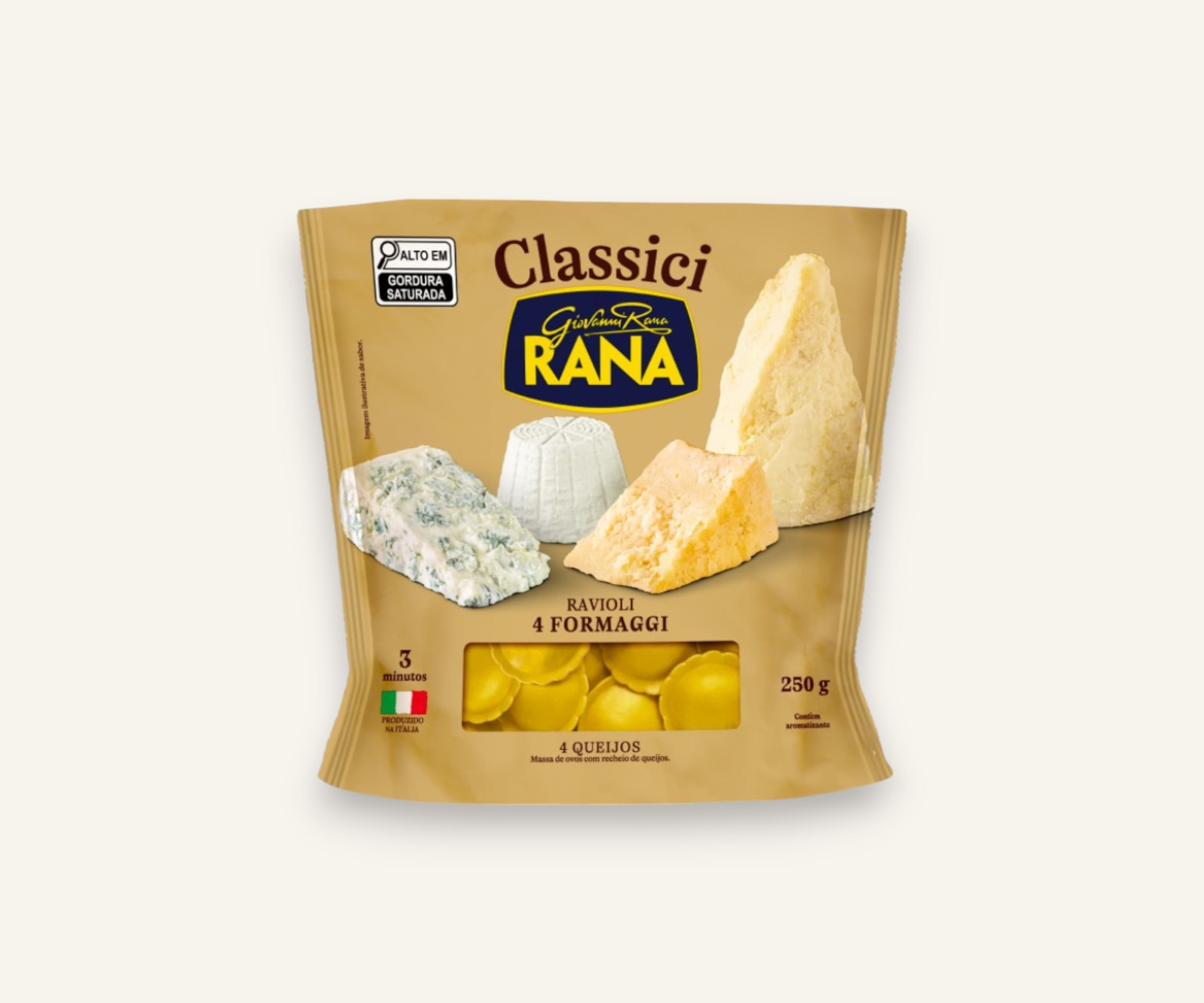Massa ravioli formaggi rana 250g