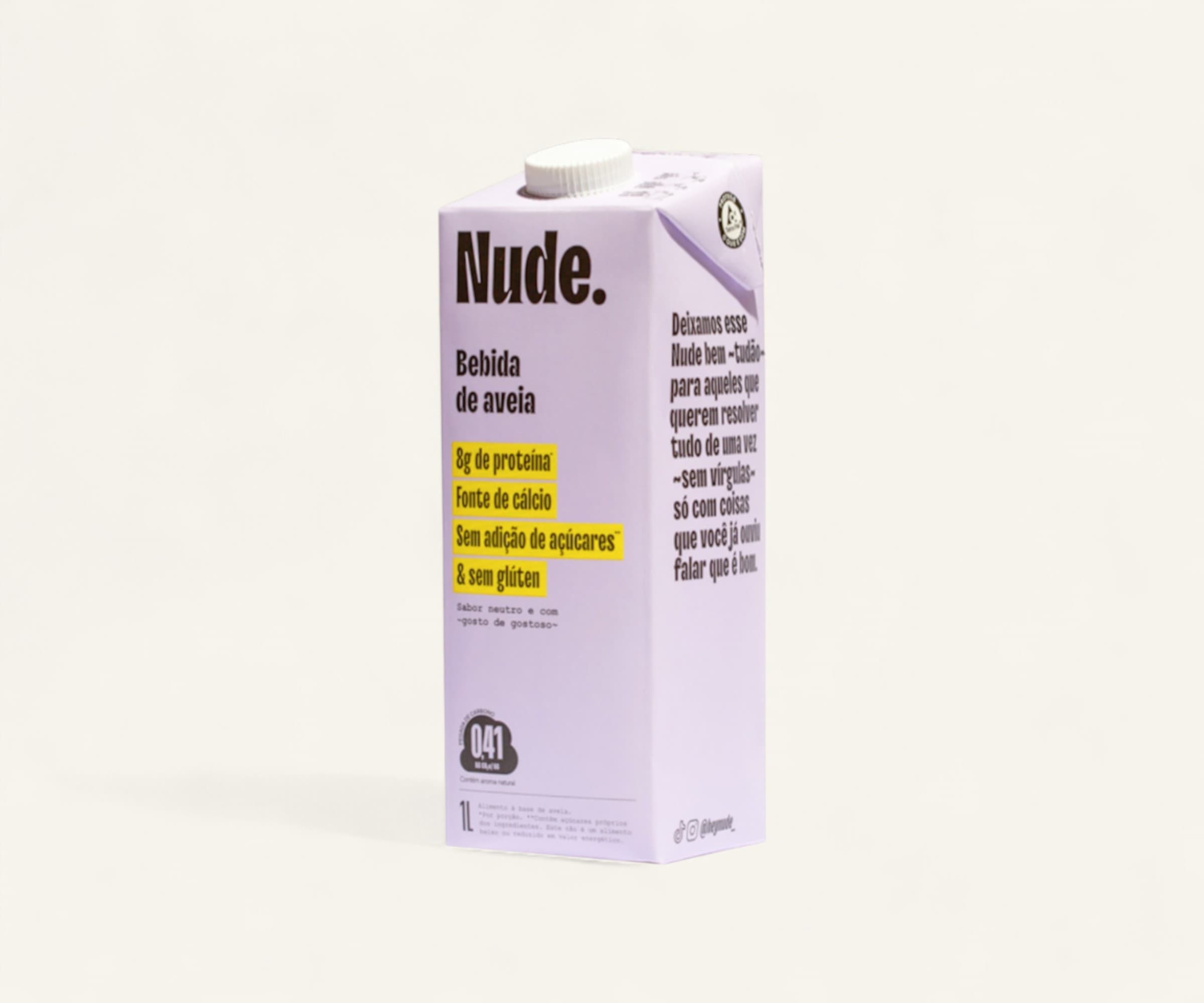 Bebida de aveia Tudão com 8g de proteína Nude. 1l