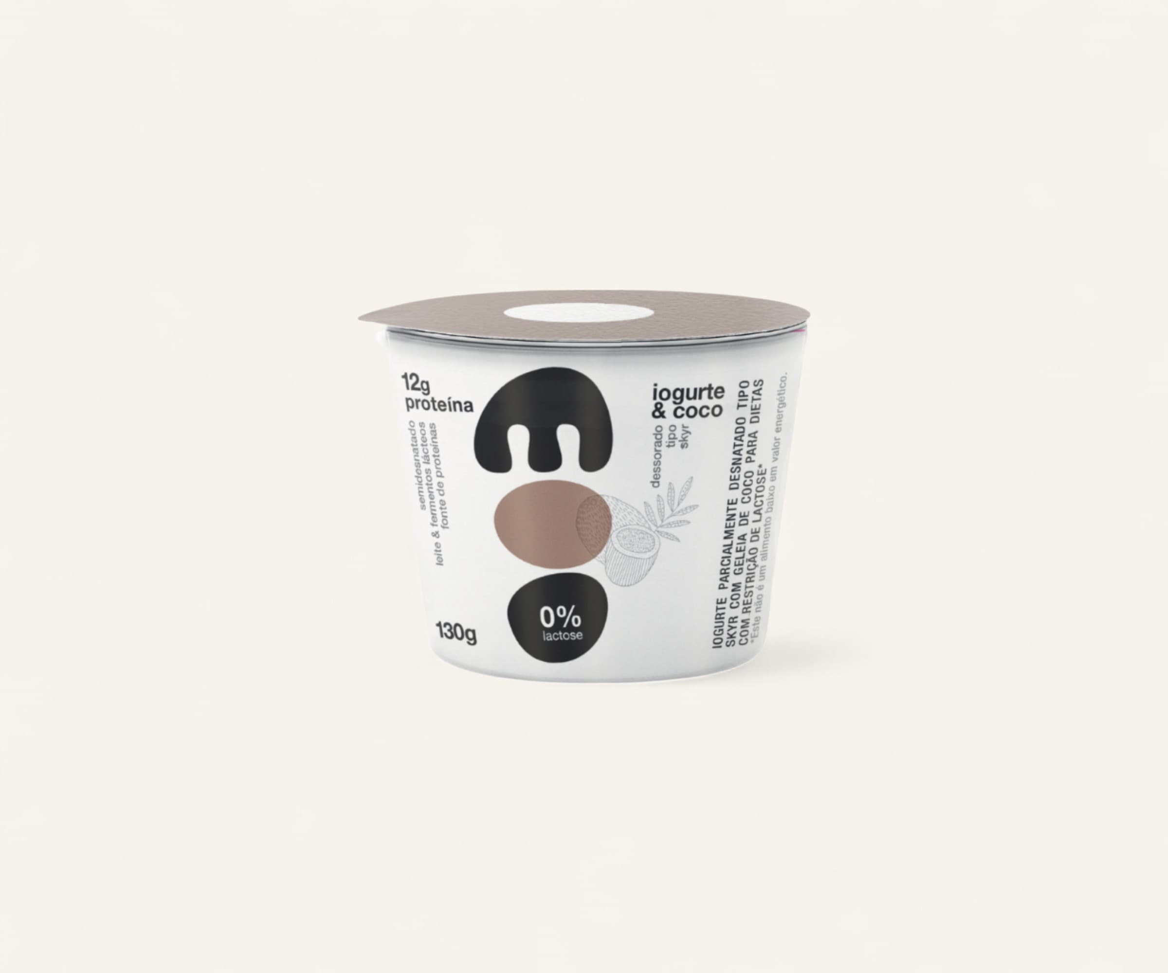 Iogurte skyr coco 2% gordura zero lactose Moo 130g