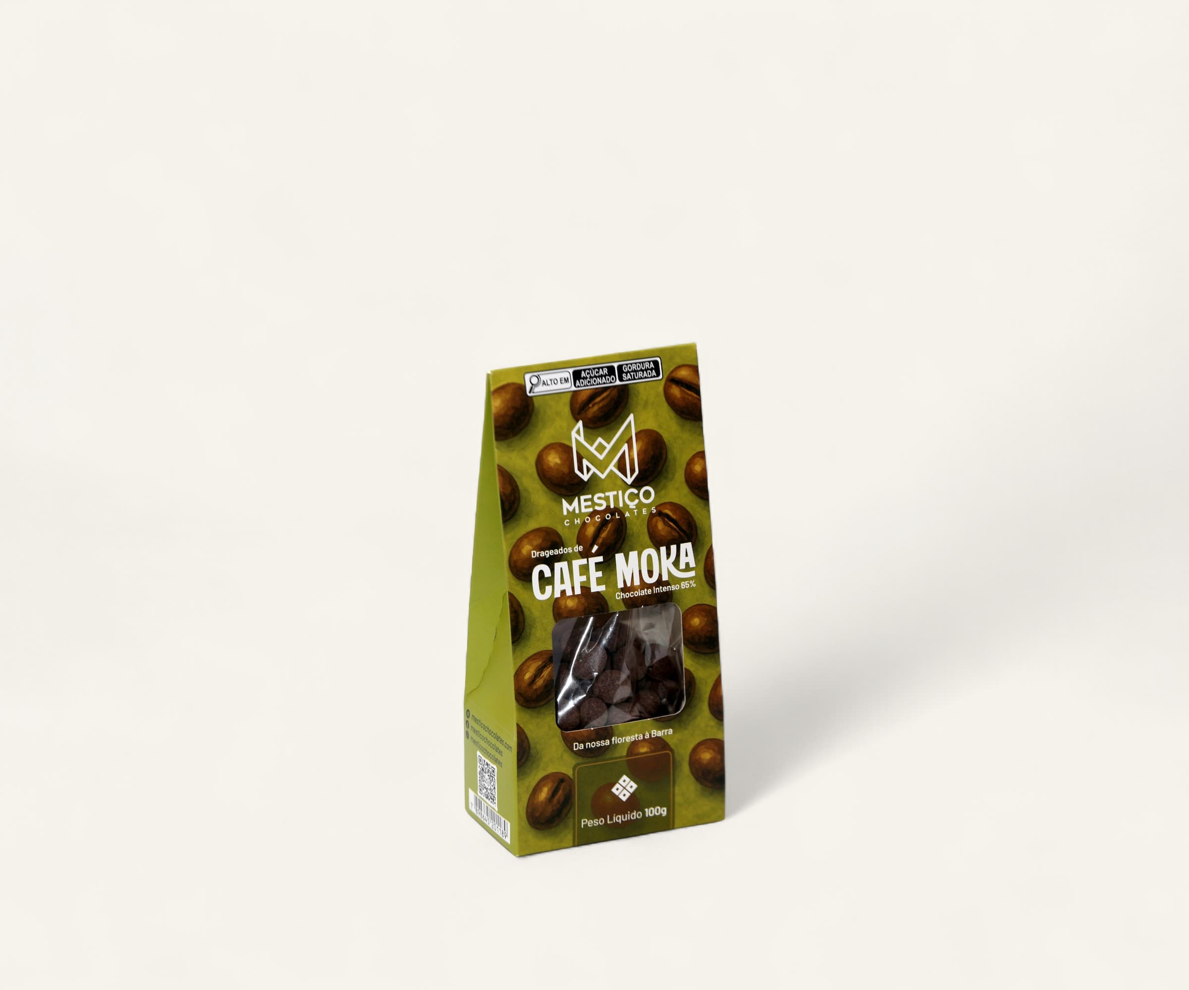 Drageado de café moka com chocolate 65% intenso 100g