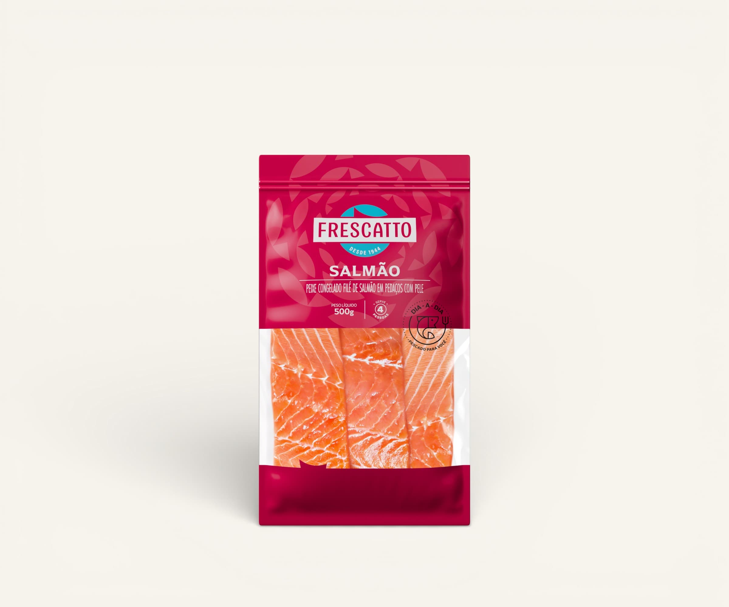 Filé de salmão em pedaços com pele Frescatto 500g