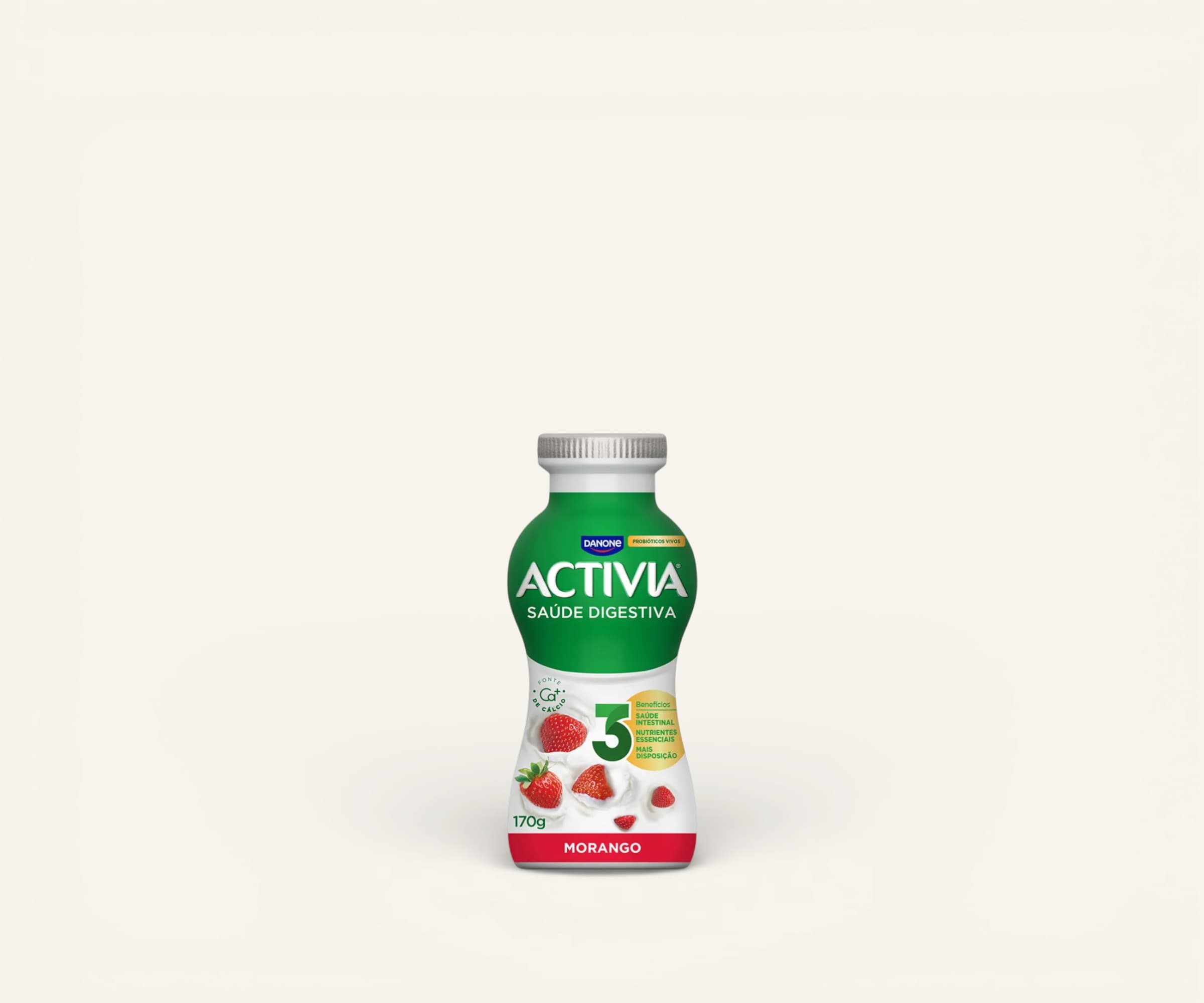 Leite fermentado parcialmente desnatado Activia morango 170g