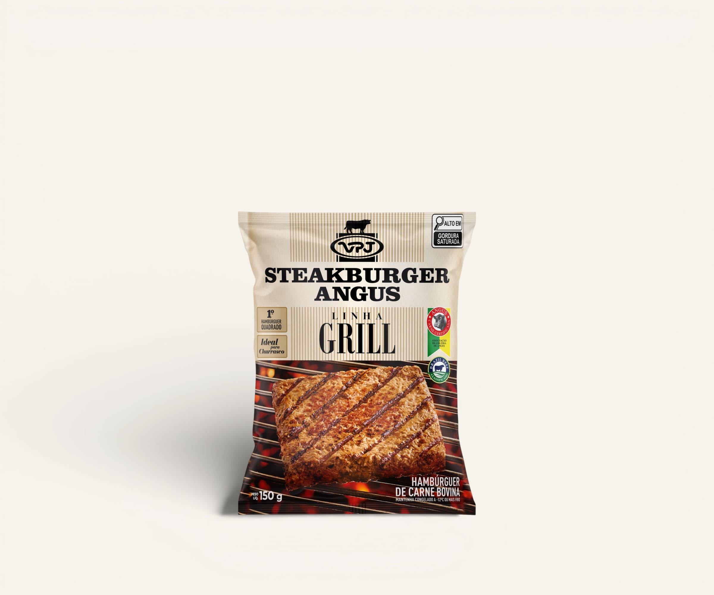 Steakburger Angus quadrado VPJ linha grill 150g
