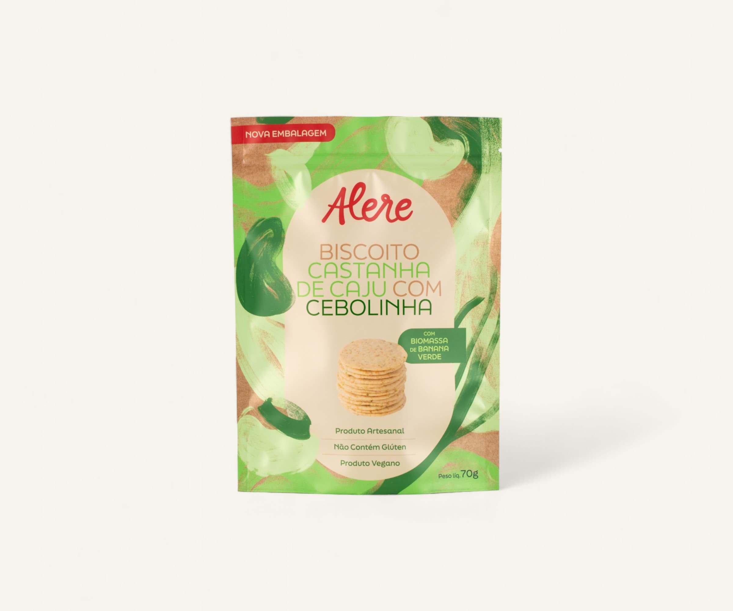 Biscoito de castanha de caju com cebolinha 70g