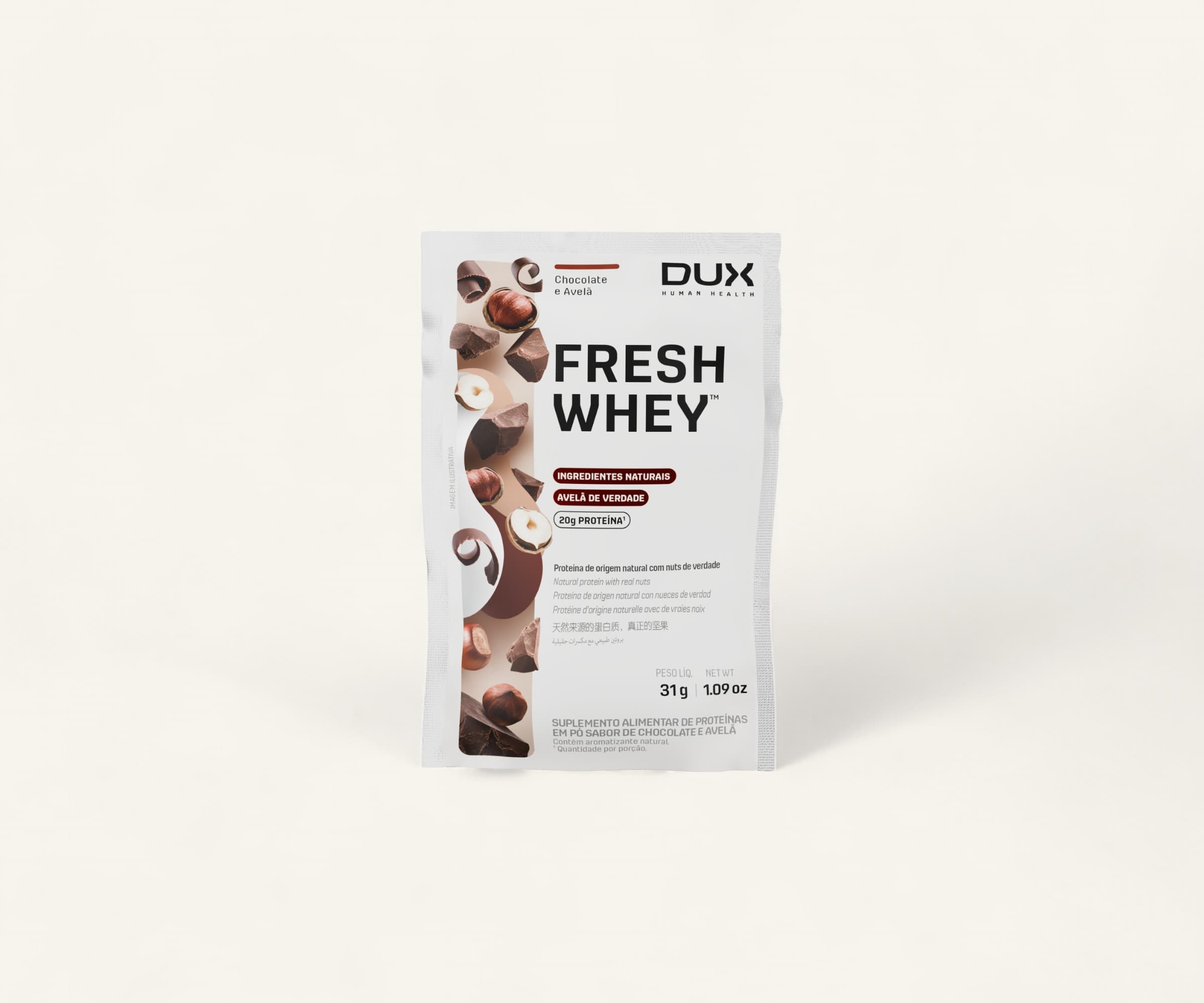 Fresh whey chocolate belga e avelã sachê 29g