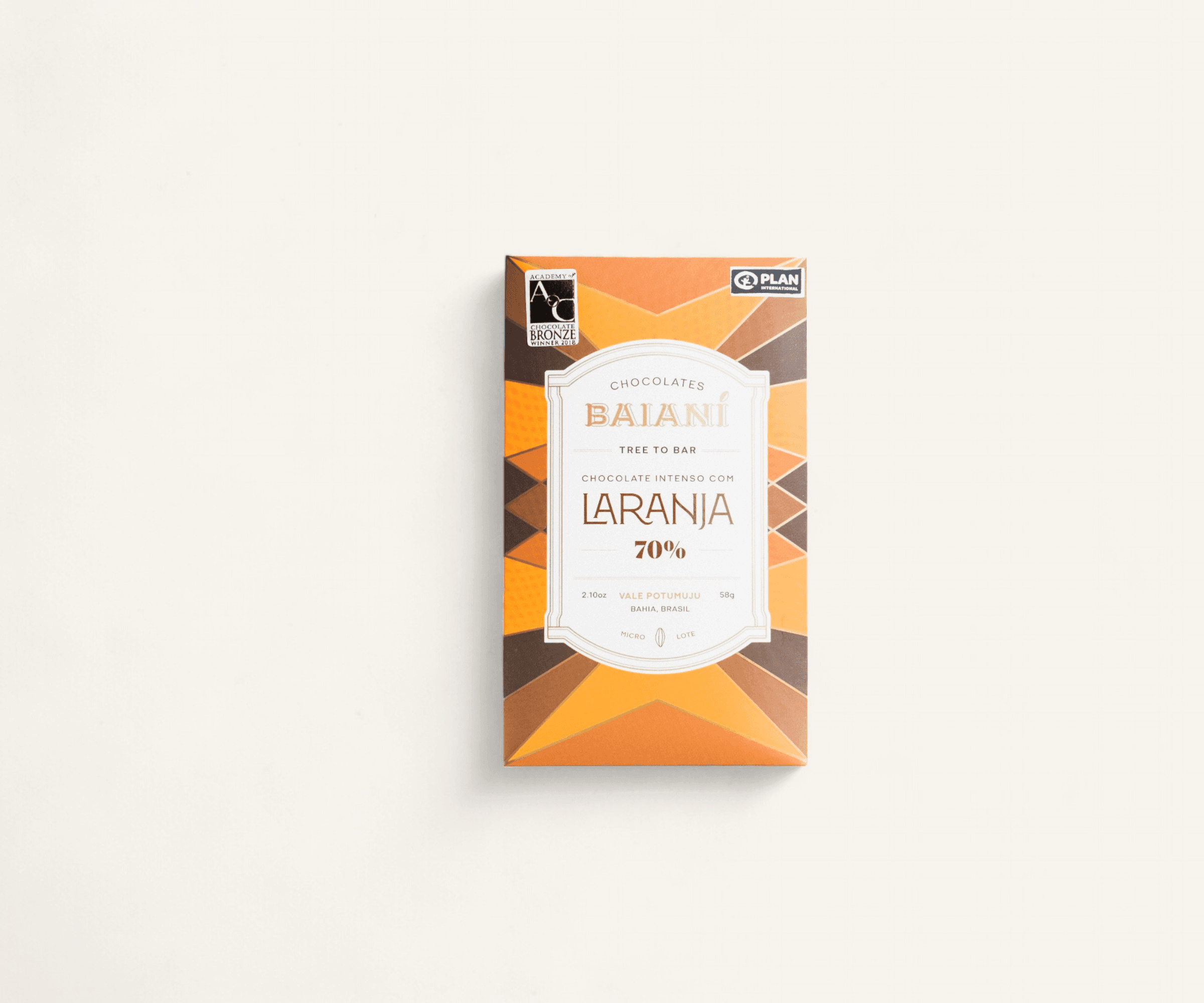 Chocolate intenso 70% cacau com laranja 58g