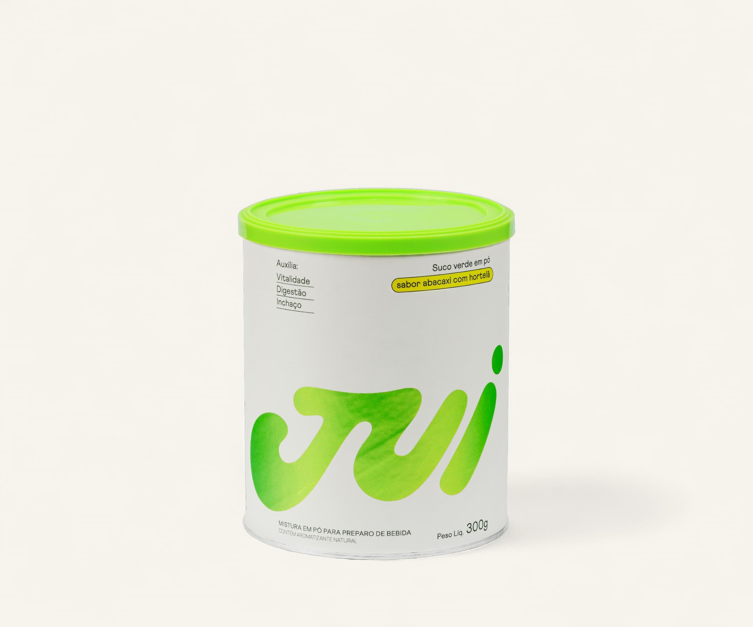 Suco verde em pó sabor abacaxi com hortelã Jui 300g