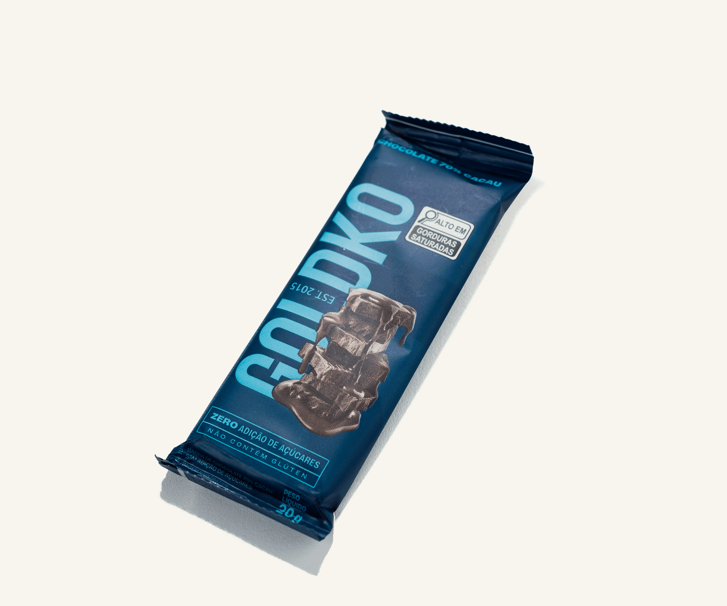 Barra de chocolate amargo 70% cacau GoldKo 20g