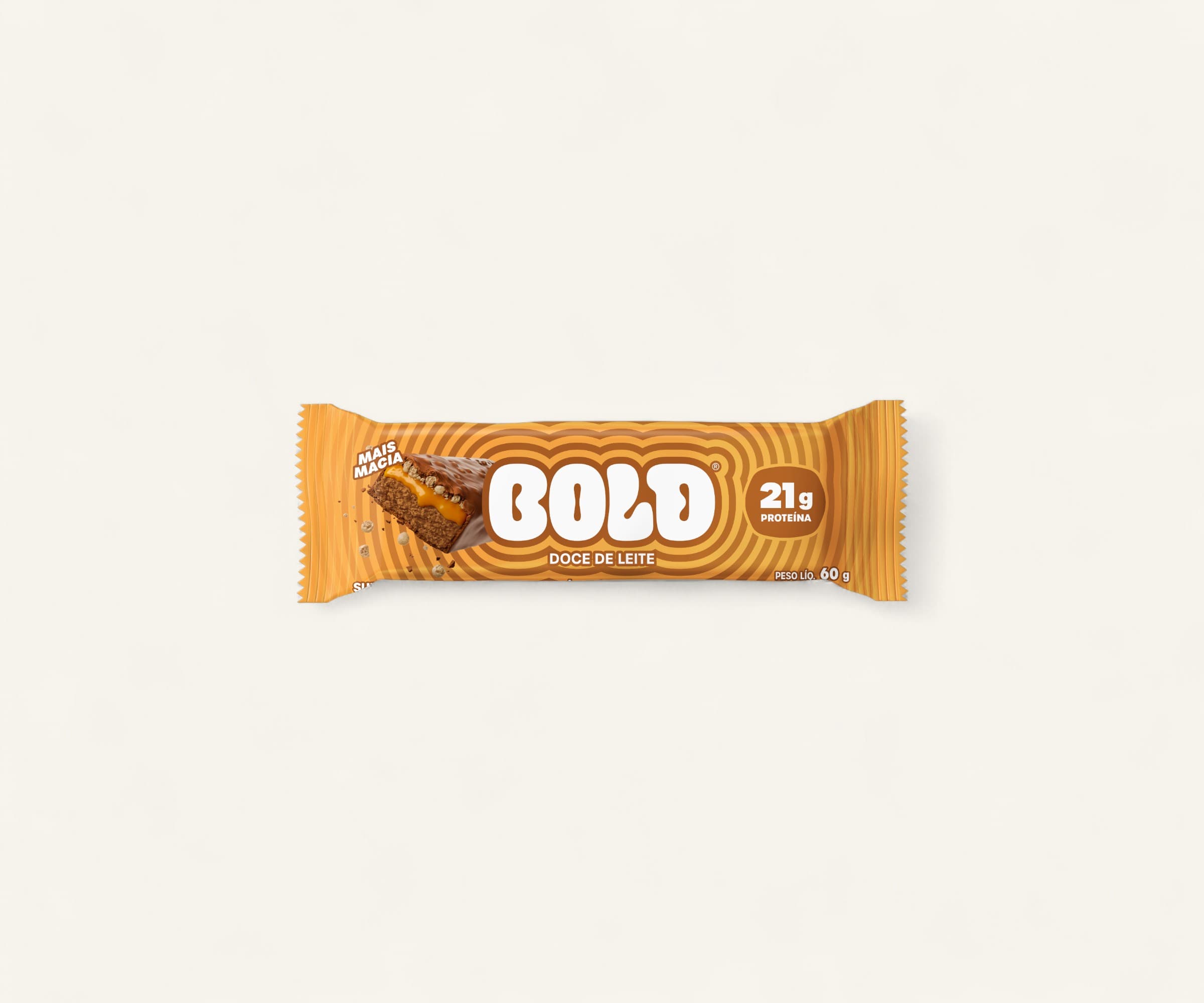 Barra de proteína Bold 21g sabor doce de leite 60g