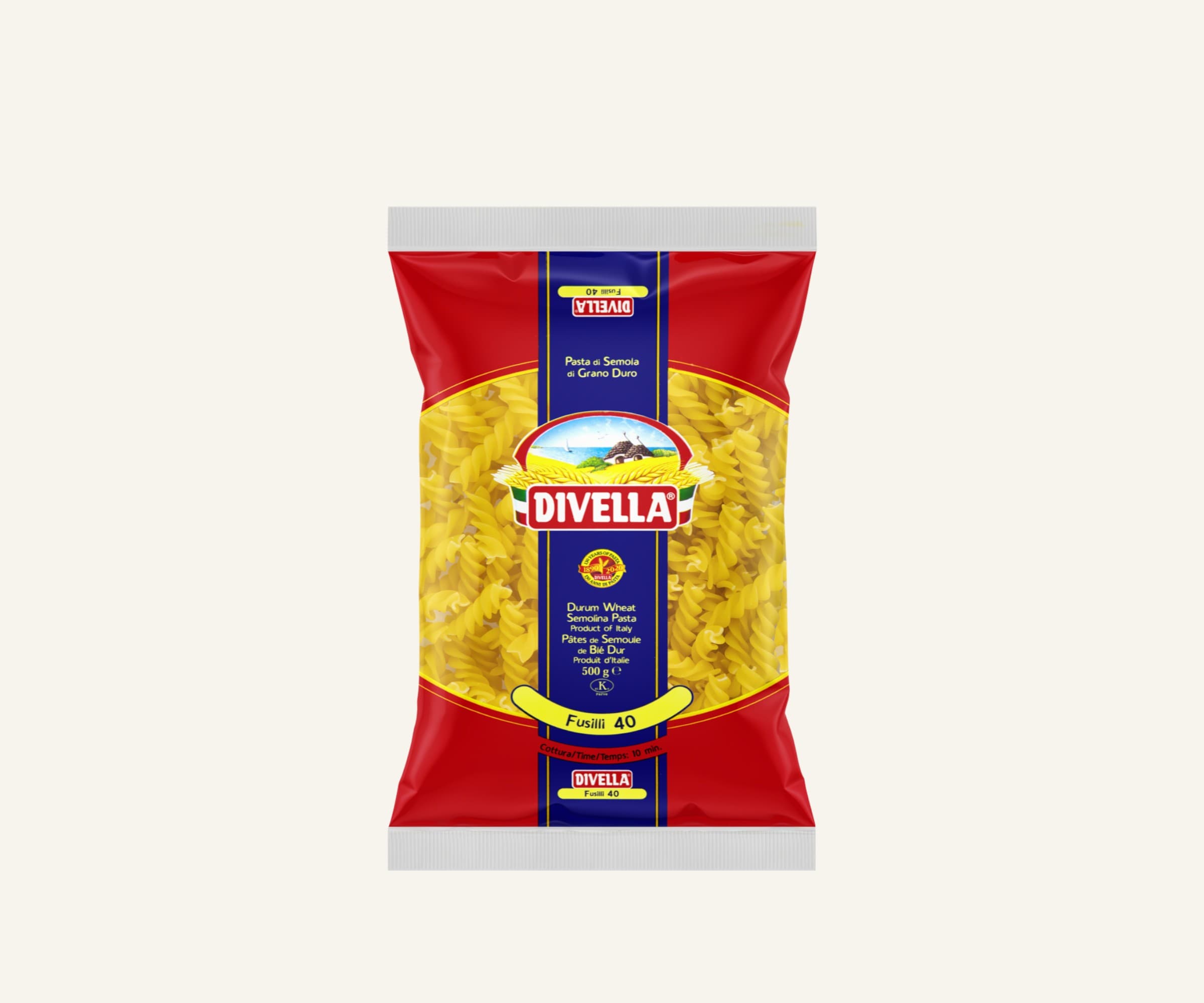 Pasta di semola di grano duro Divella fusilli nº40 500g