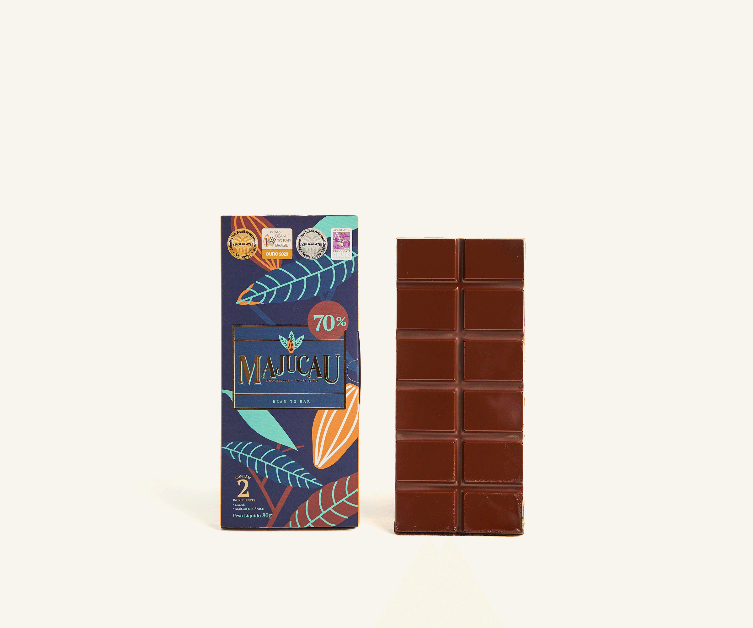 Chocolate 70% cacau bean to bar 70g
