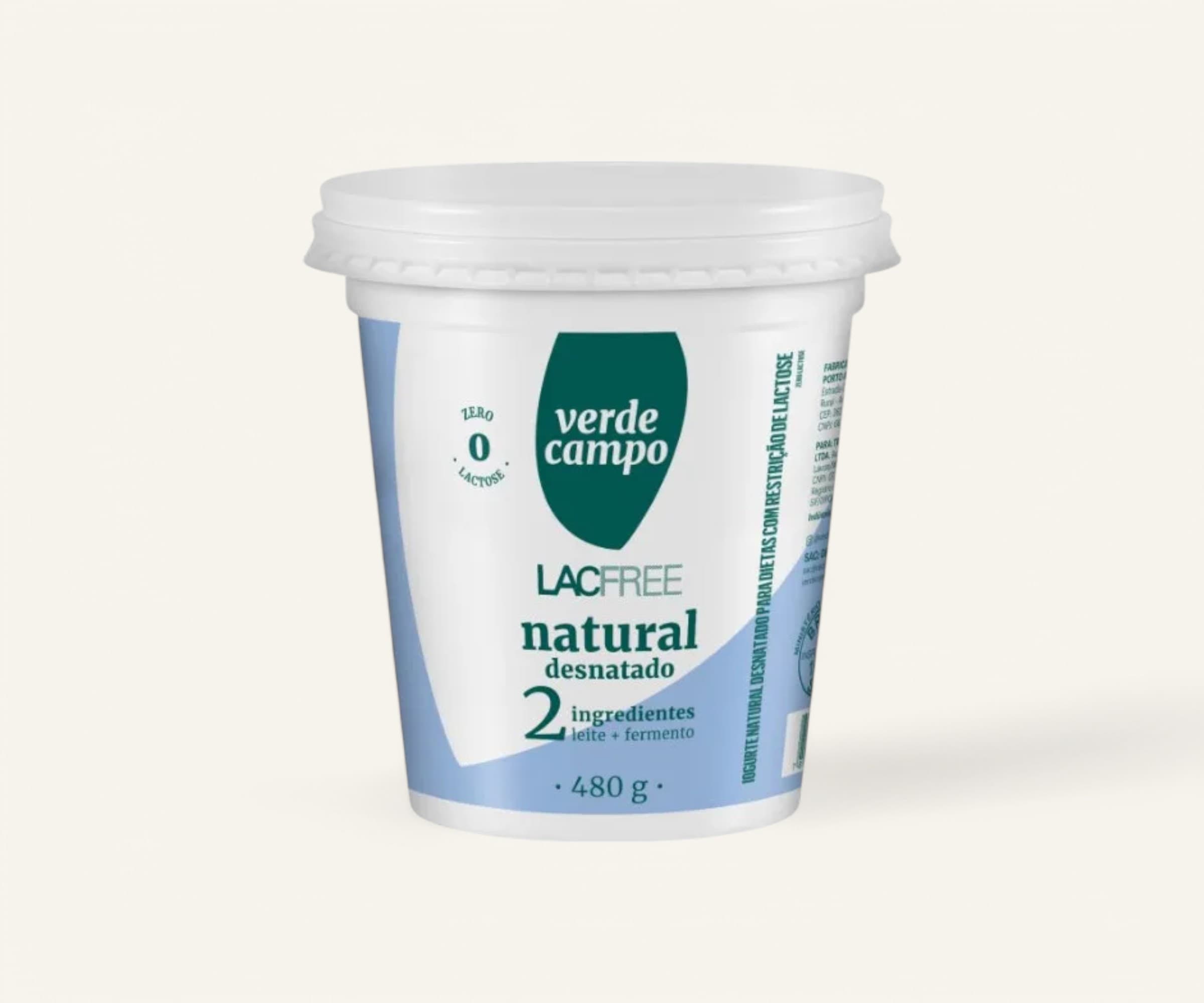 Iogurte natural desnatado lacfree 480g