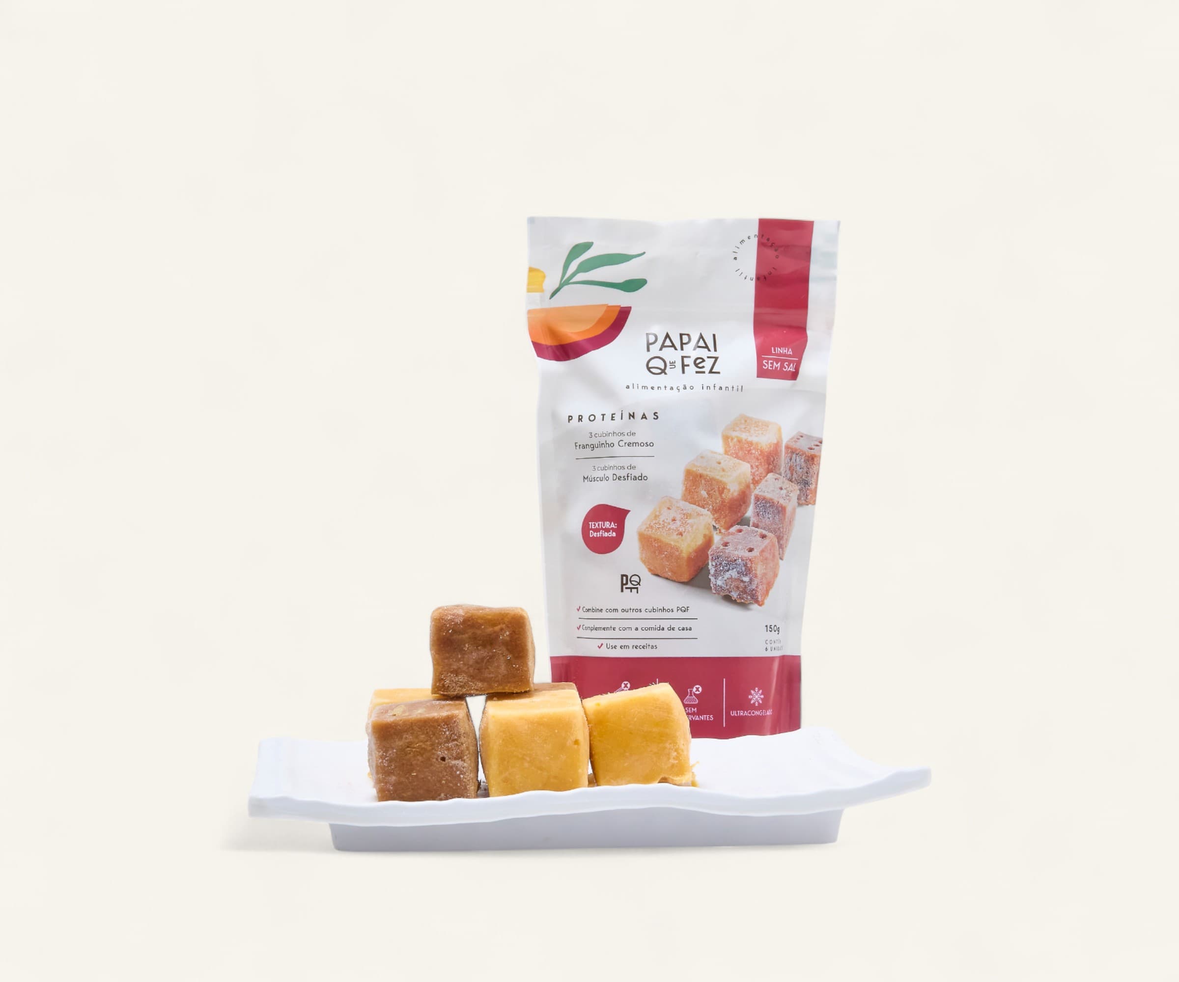 Duo franguinho cremoso e músculo bovino desfiado Papai que Fez 150g