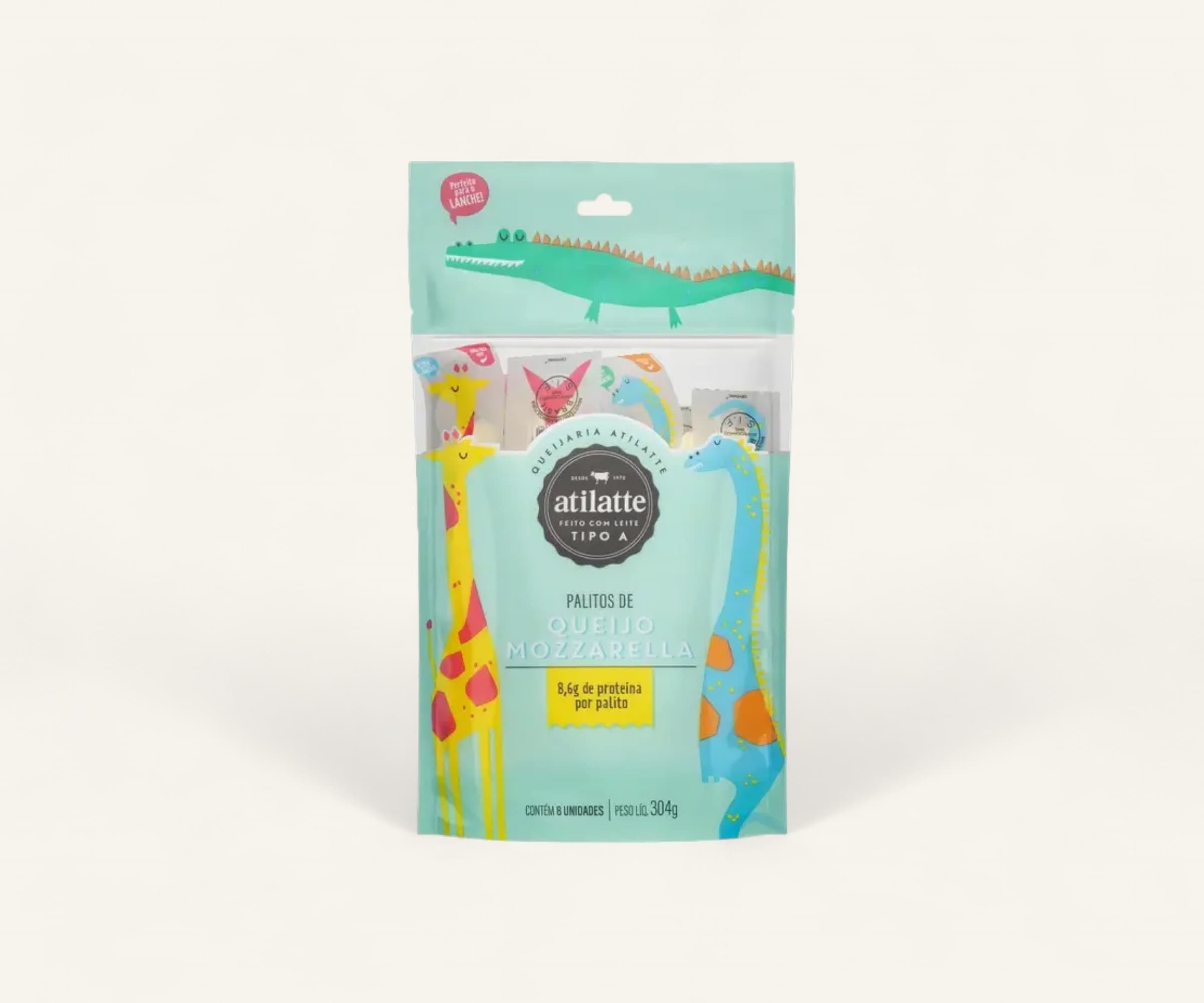 Queijo mozzarella em palito infantil Atilatte 304g