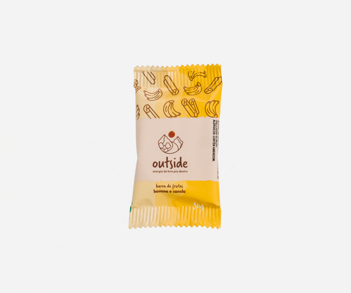 Barra de banana com canela clean label 30g