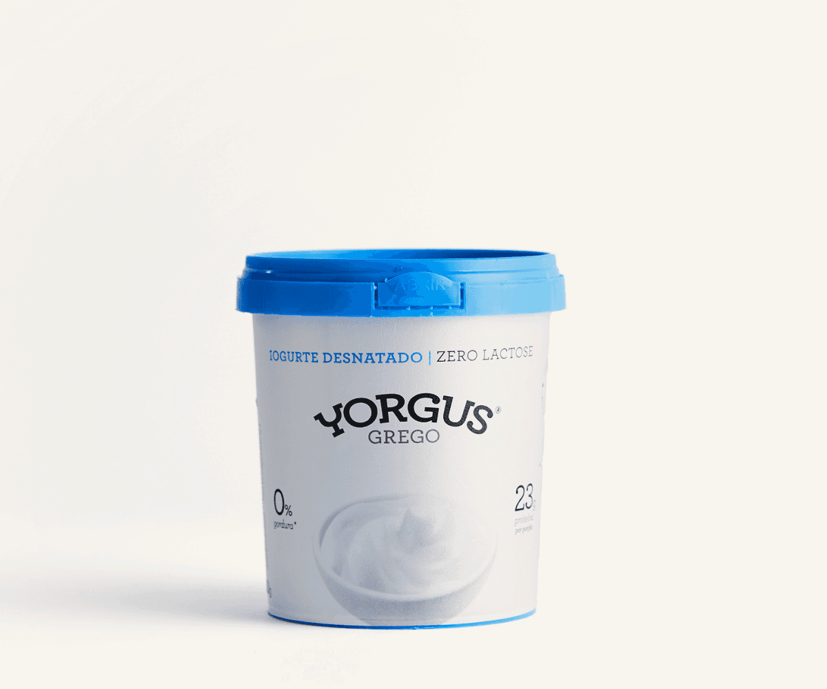 Iogurte grego desnatado natural sem lactose Yorgus 500g | Trela